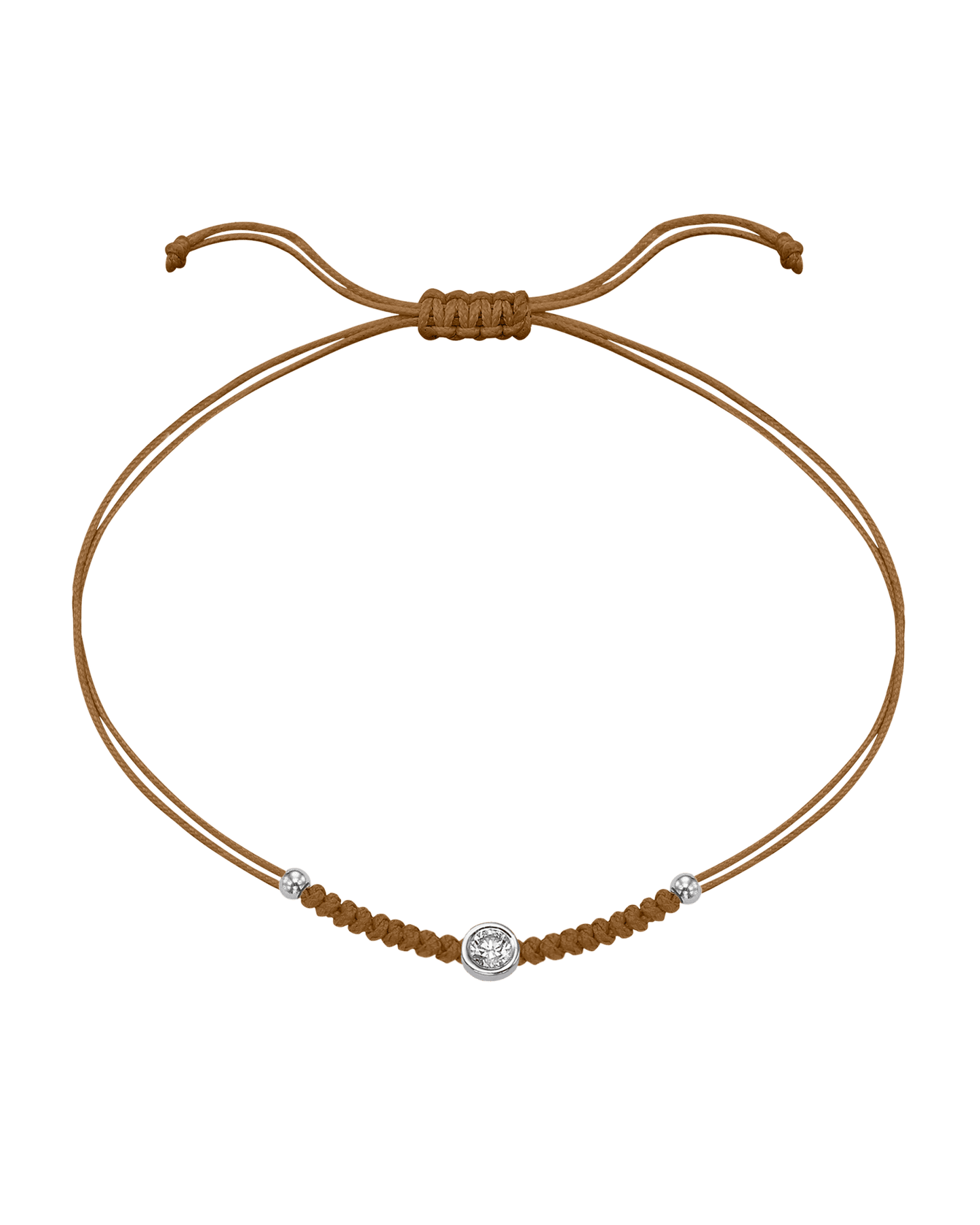 Solid Gold Sphere String of Love - 14K White Gold Bracelet 14K Solid Gold Camel Large: 0.1ct