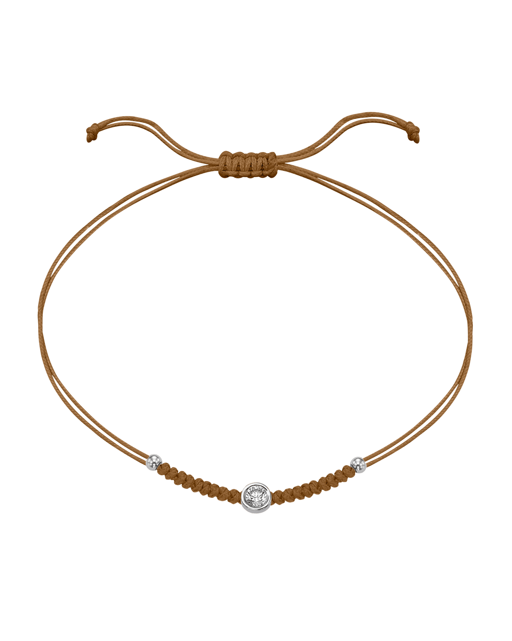 Solid Gold Sphere String of Love - 14K White Gold Bracelet 14K Solid Gold Camel Large: 0.1ct