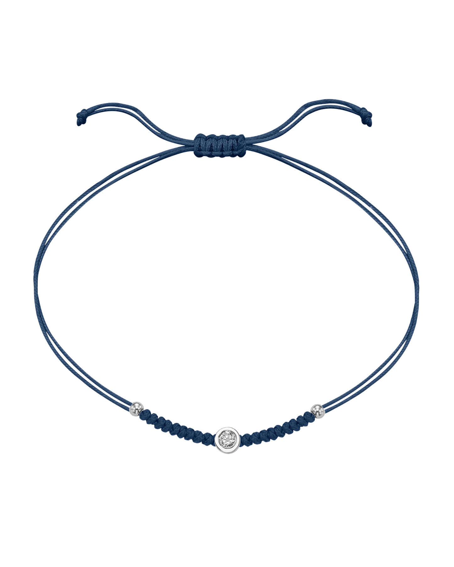 Solid Gold Sphere String of Love - 14K White Gold Bracelet 14K Solid Gold Indigo Small: 0.03ct