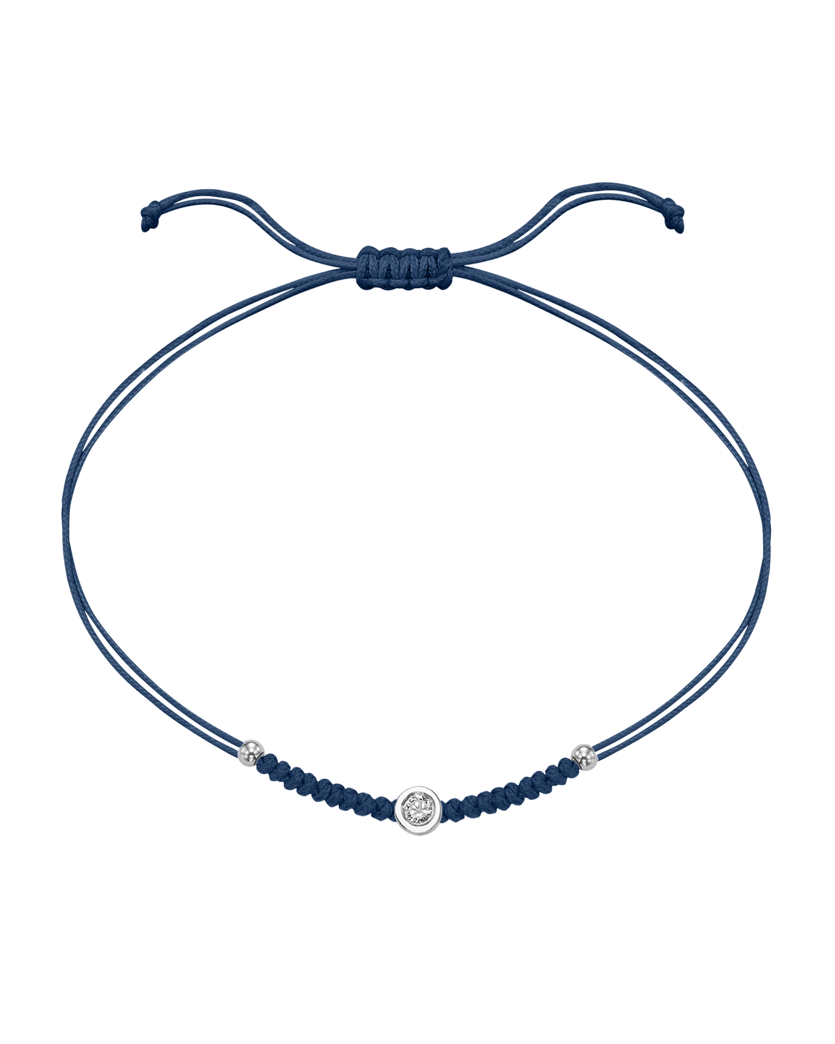 Solid Gold Sphere String of Love - 14K White Gold Bracelet 14K Solid Gold Indigo Small: 0.03ct