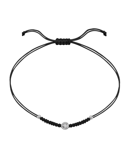 Solid Gold Sphere String of Love - 14K White Gold Bracelet 14K Solid Gold Black Large: 0.1ct