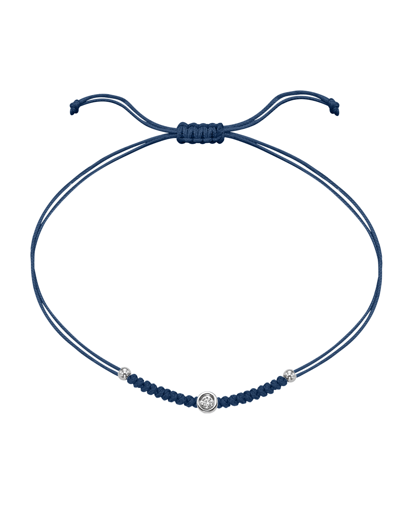 Solid Gold Sphere String of Love - 14K White Gold Bracelet 14K Solid Gold Indigo Large: 0.1ct