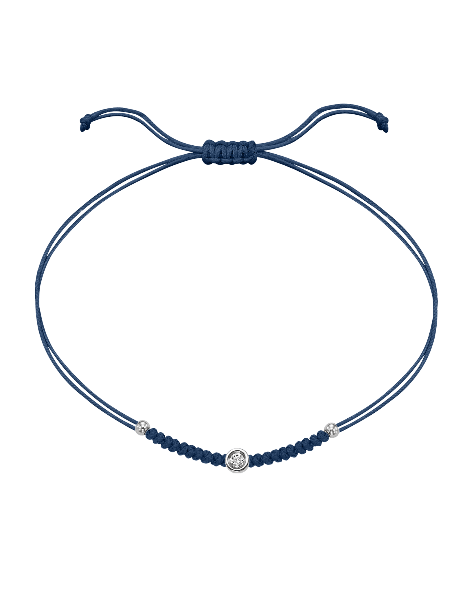 Solid Gold Sphere String of Love - 14K White Gold Bracelet 14K Solid Gold Indigo Large: 0.1ct