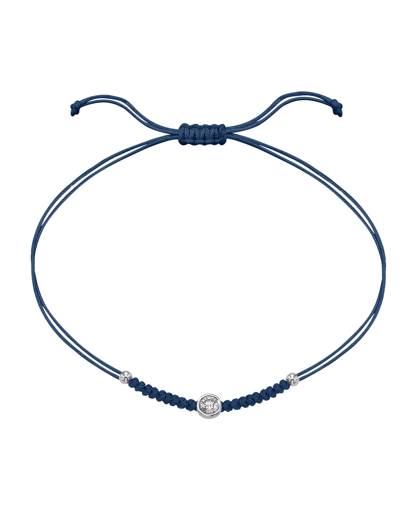 Solid Gold Sphere String of Love - 14K White Gold Bracelet 14K Solid Gold Indigo Medium: 0.04ct