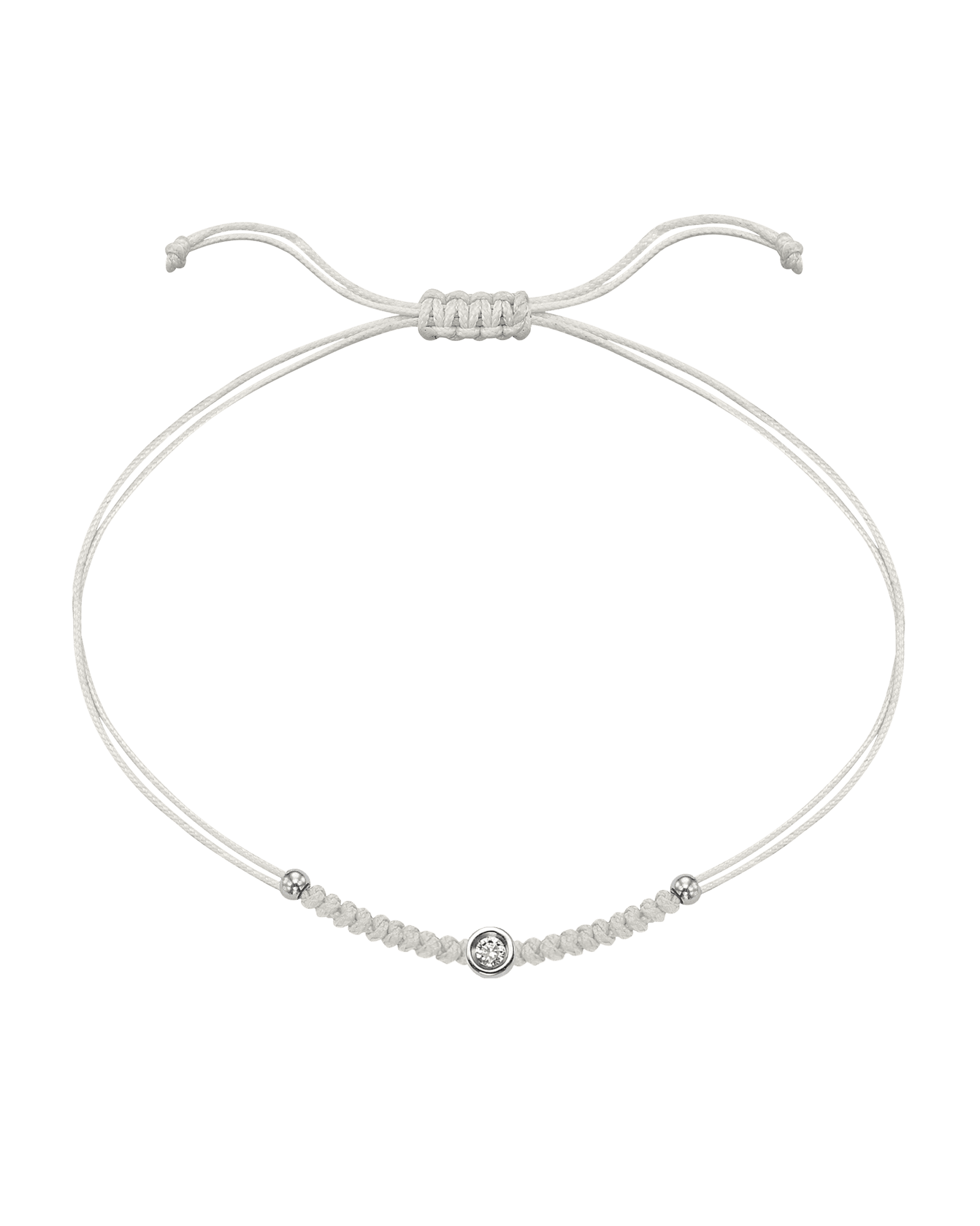 Solid Gold Sphere String of Love - 14K White Gold Bracelet 14K Solid Gold Pearl Small: 0.03ct