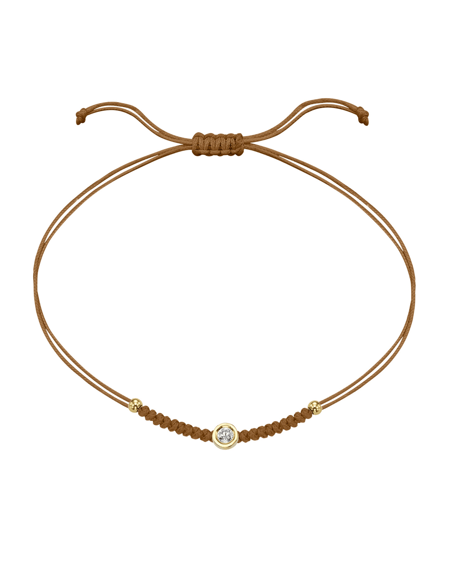 Solid Gold Sphere String of Love - 14K Yellow Gold Bracelet 14K Solid Gold Camel Medium: 0.04ct