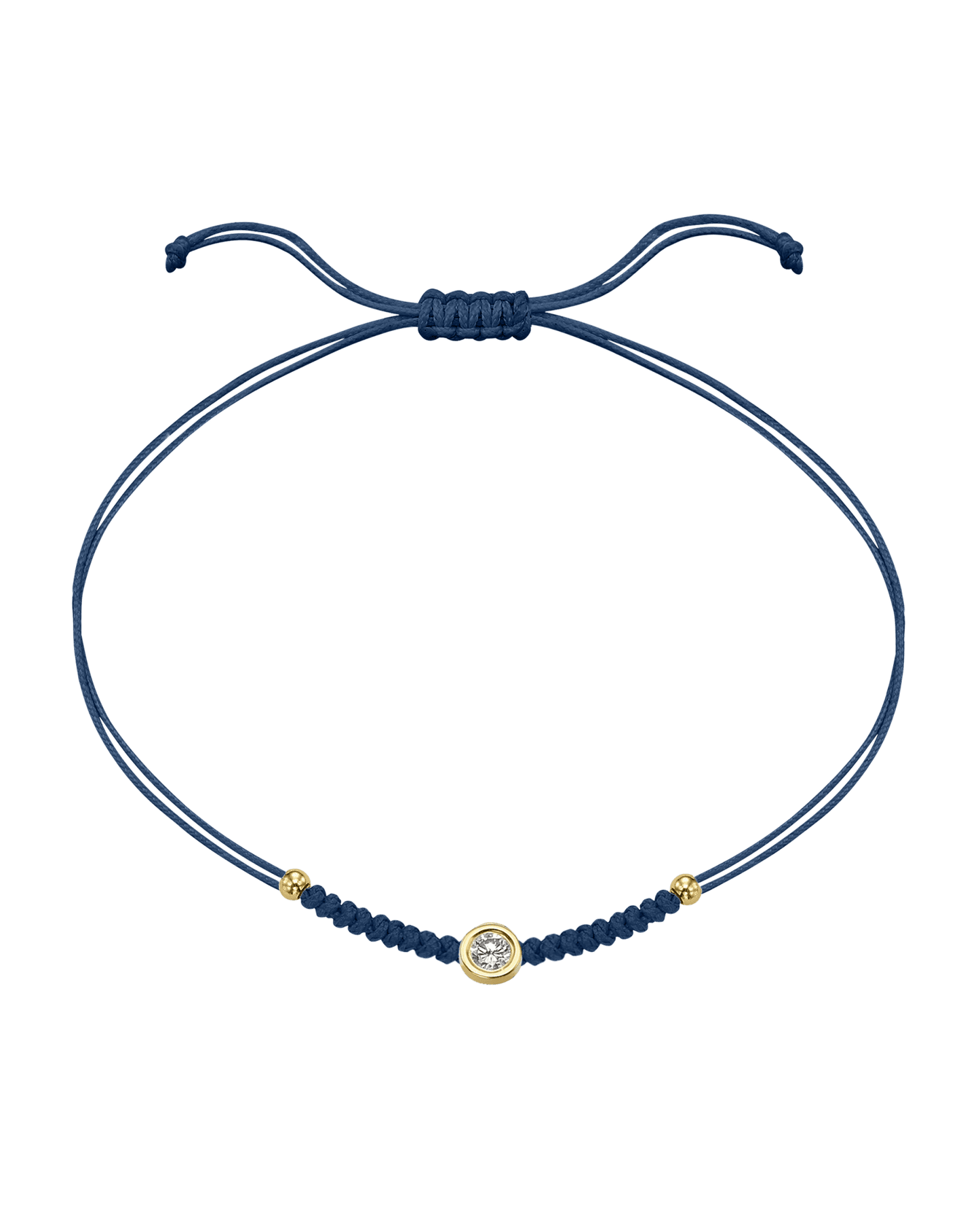 Solid Gold Sphere String of Love - 14K Yellow Gold Bracelet 14K Solid Gold Indigo Large: 0.1ct