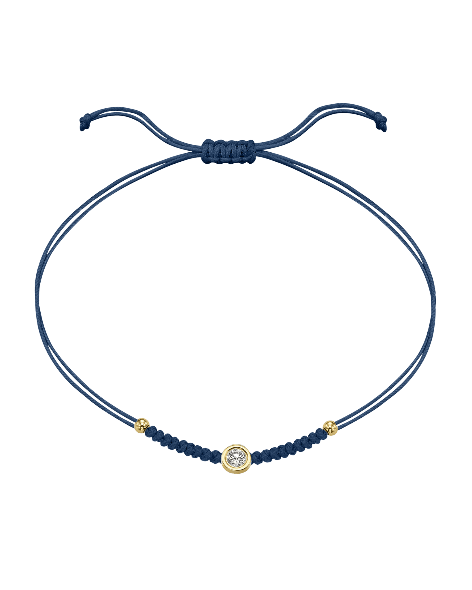 Solid Gold Sphere String of Love - 14K Yellow Gold Bracelet 14K Solid Gold Indigo Large: 0.1ct