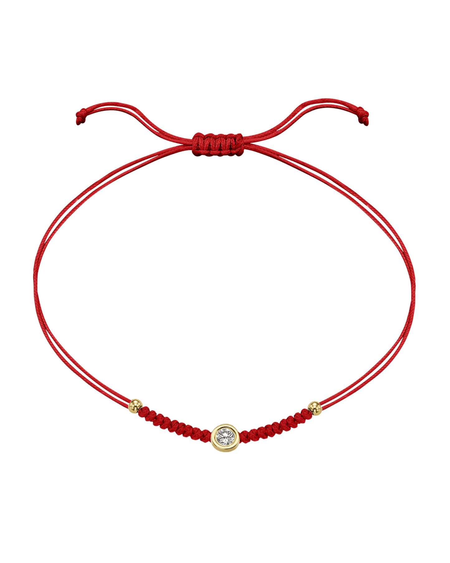 Solid Gold Sphere String of Love - 14K Yellow Gold Bracelet 14K Solid Gold Red Large: 0.1ct