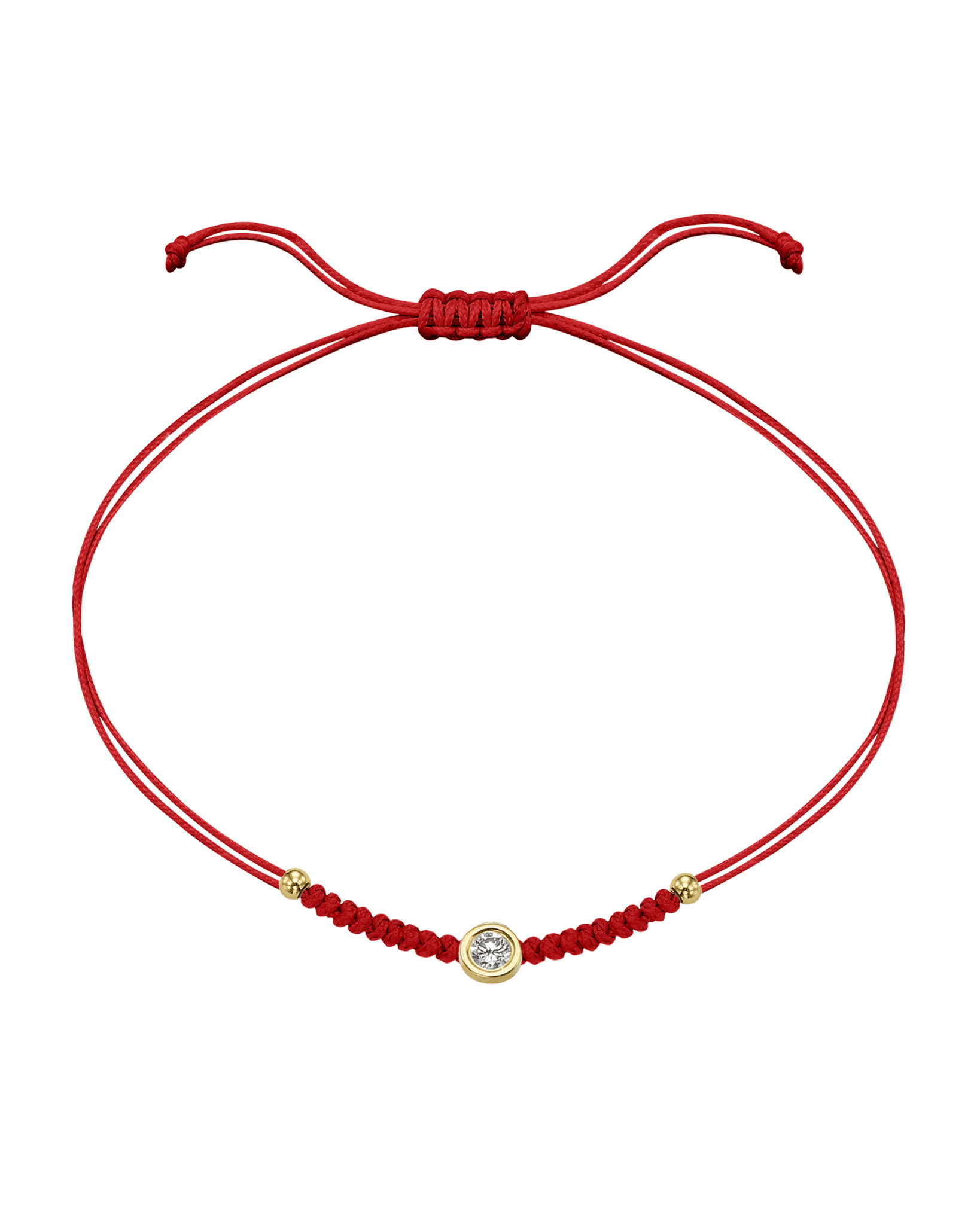 Solid Gold Sphere String of Love - 14K Yellow Gold Bracelet 14K Solid Gold Red Large: 0.1ct