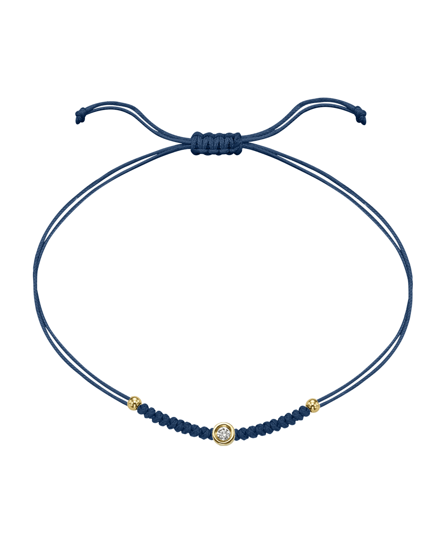 Solid Gold Sphere String of Love - 14K Yellow Gold Bracelet 14K Solid Gold Indigo Small: 0.03ct