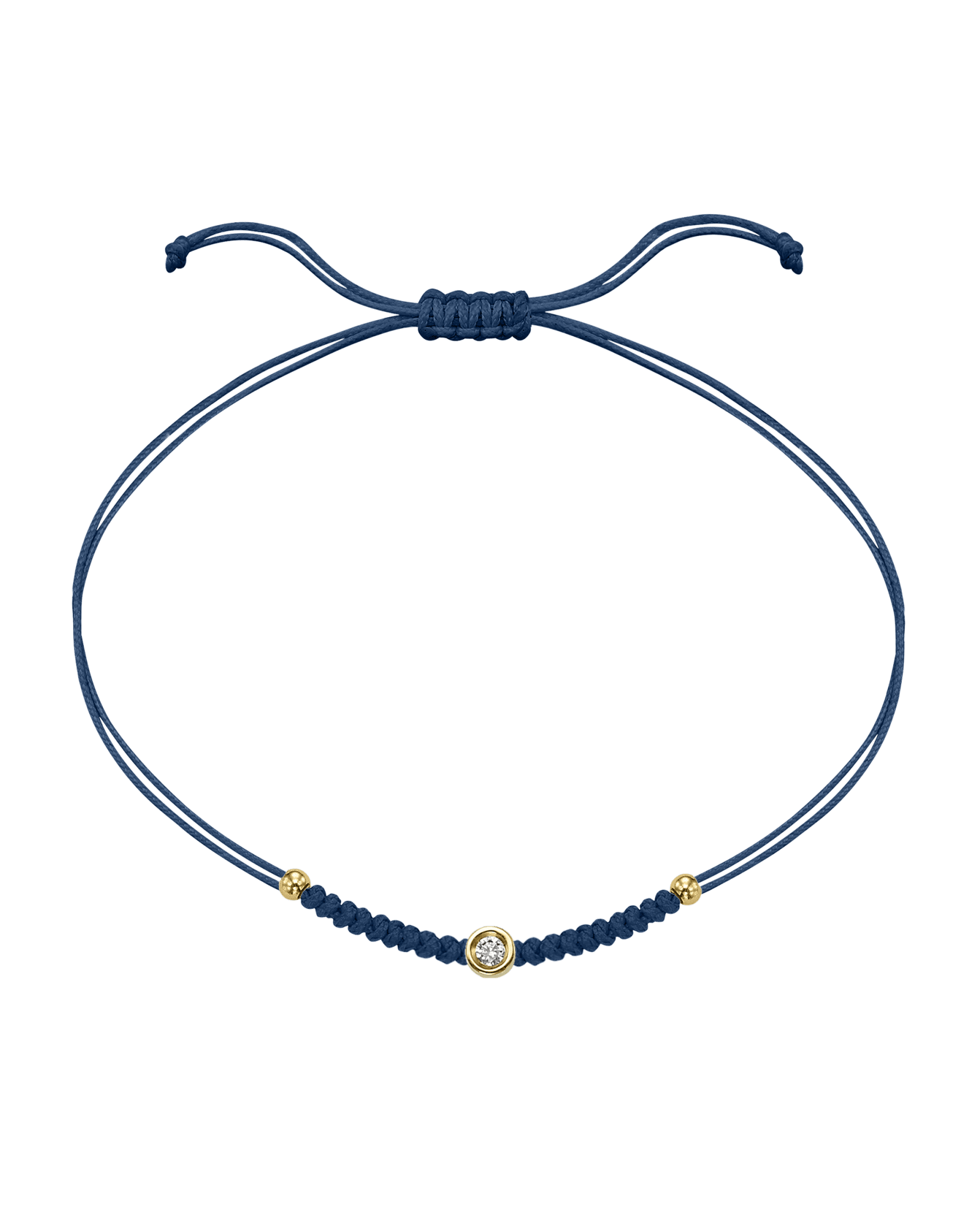 Solid Gold Sphere String of Love - 14K Yellow Gold Bracelet 14K Solid Gold Indigo Small: 0.03ct