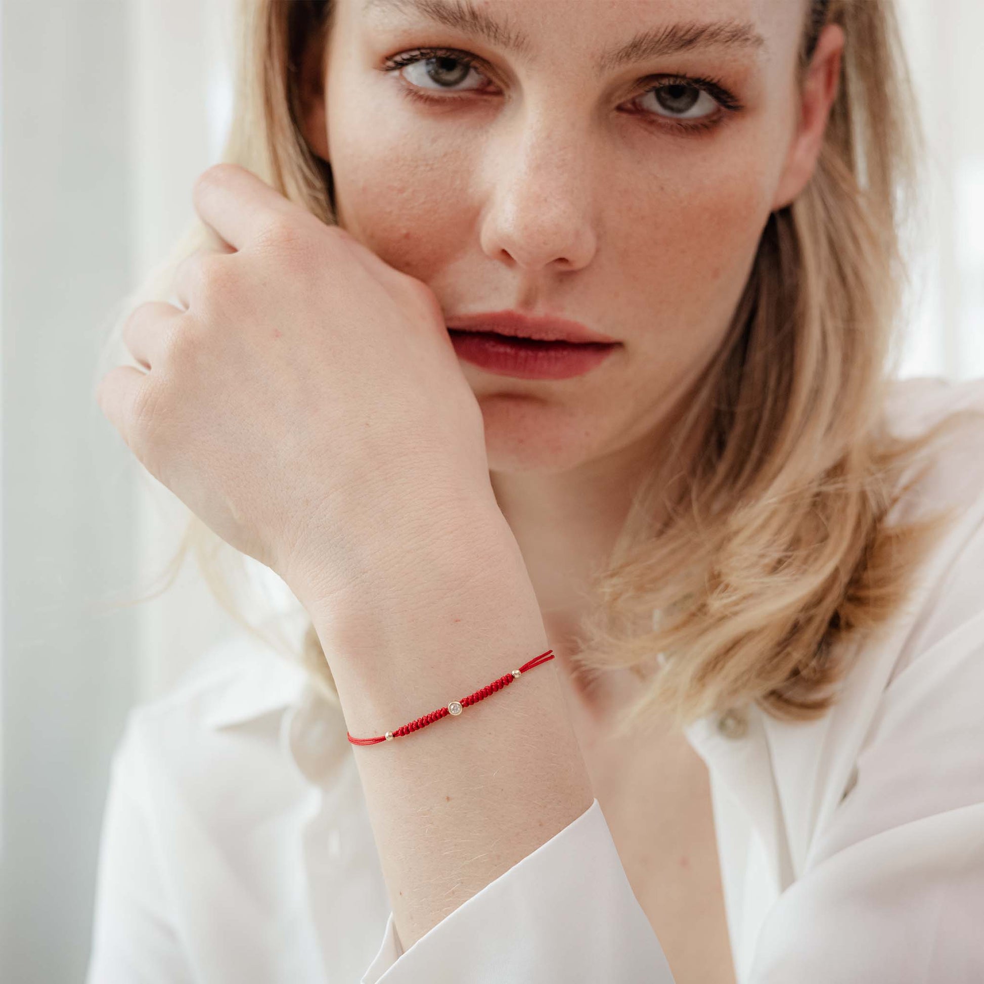 Solid Gold Sphere String of Love - 14K Yellow Gold Bracelet 14K Solid Gold