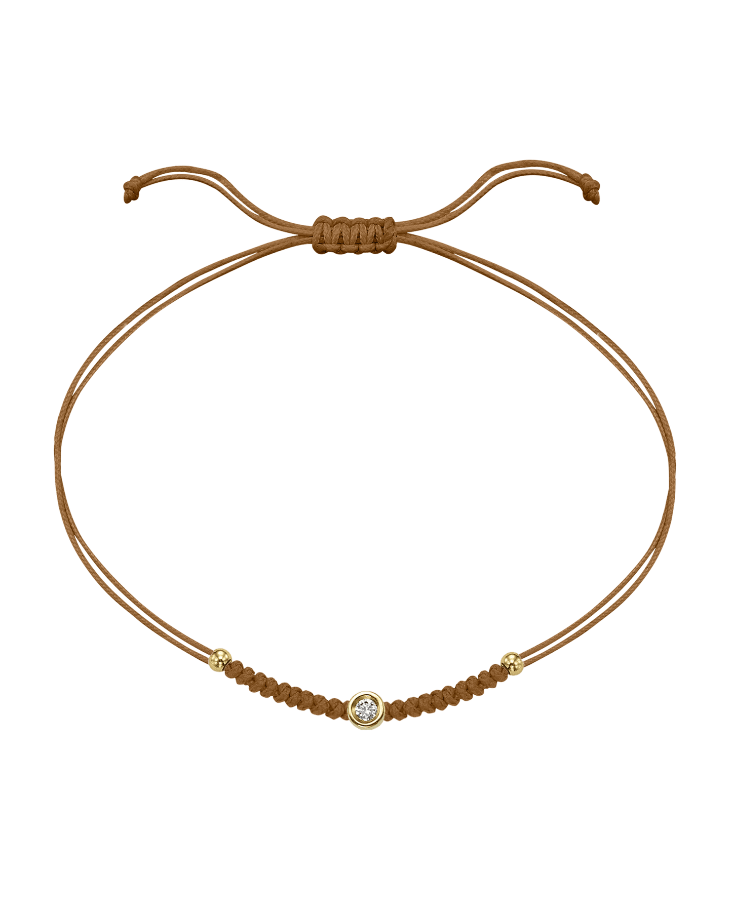 Solid Gold Sphere String of Love - 14K Yellow Gold Bracelet 14K Solid Gold Camel Small: 0.03ct
