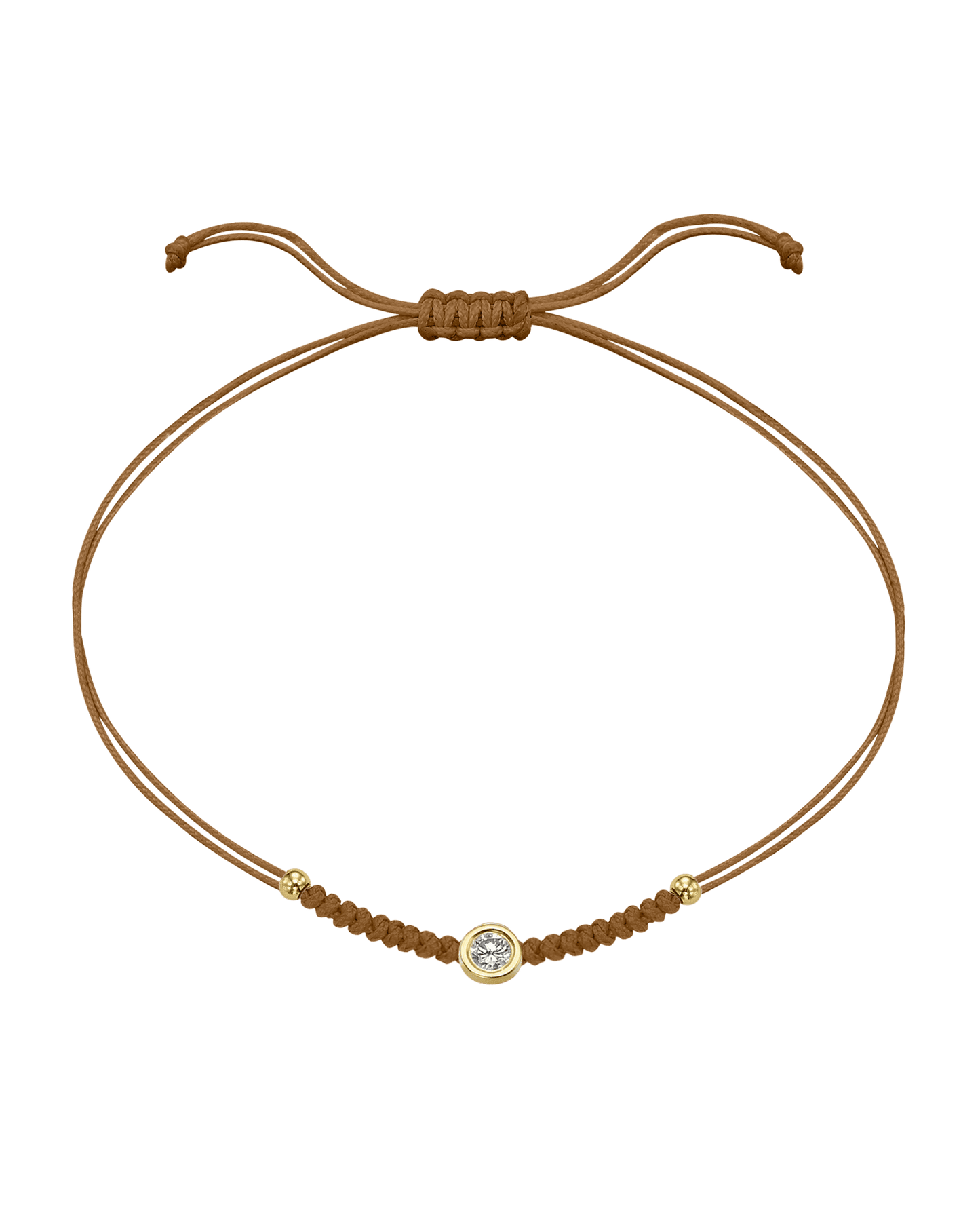 Solid Gold Sphere String of Love - 14K Yellow Gold Bracelet 14K Solid Gold Camel Large: 0.1ct