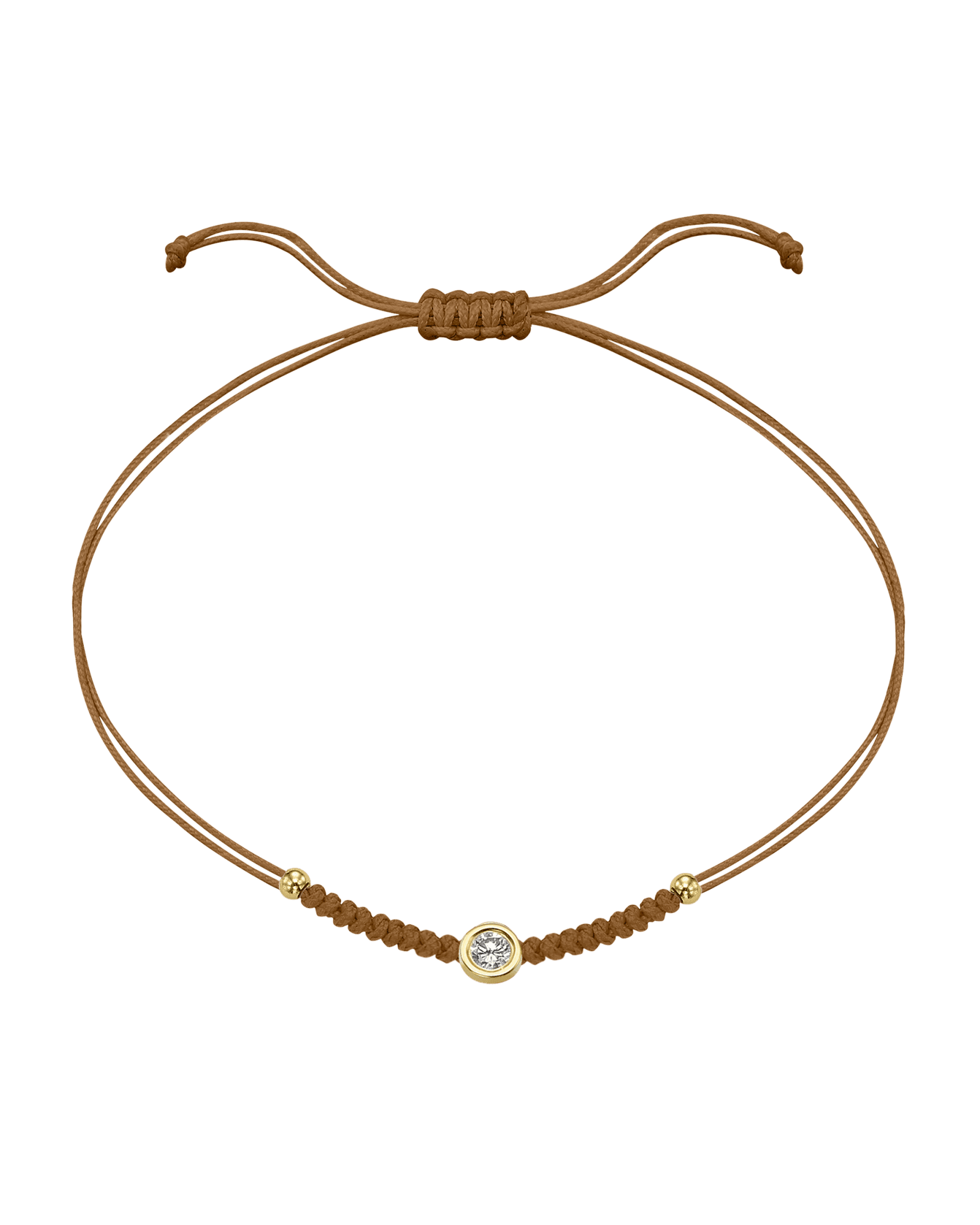 Solid Gold Sphere String of Love - 14K Yellow Gold Bracelet 14K Solid Gold Camel Large: 0.1ct