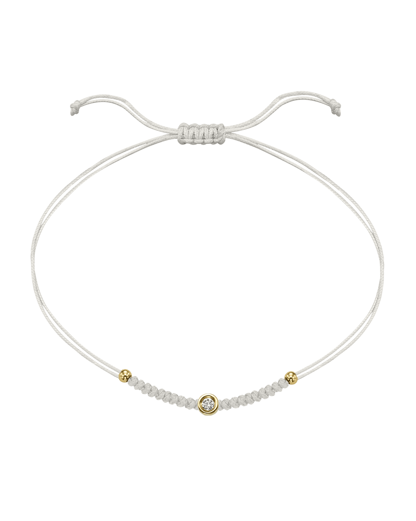 Solid Gold Sphere String of Love - 14K Yellow Gold Bracelet 14K Solid Gold Pearl Small: 0.03ct