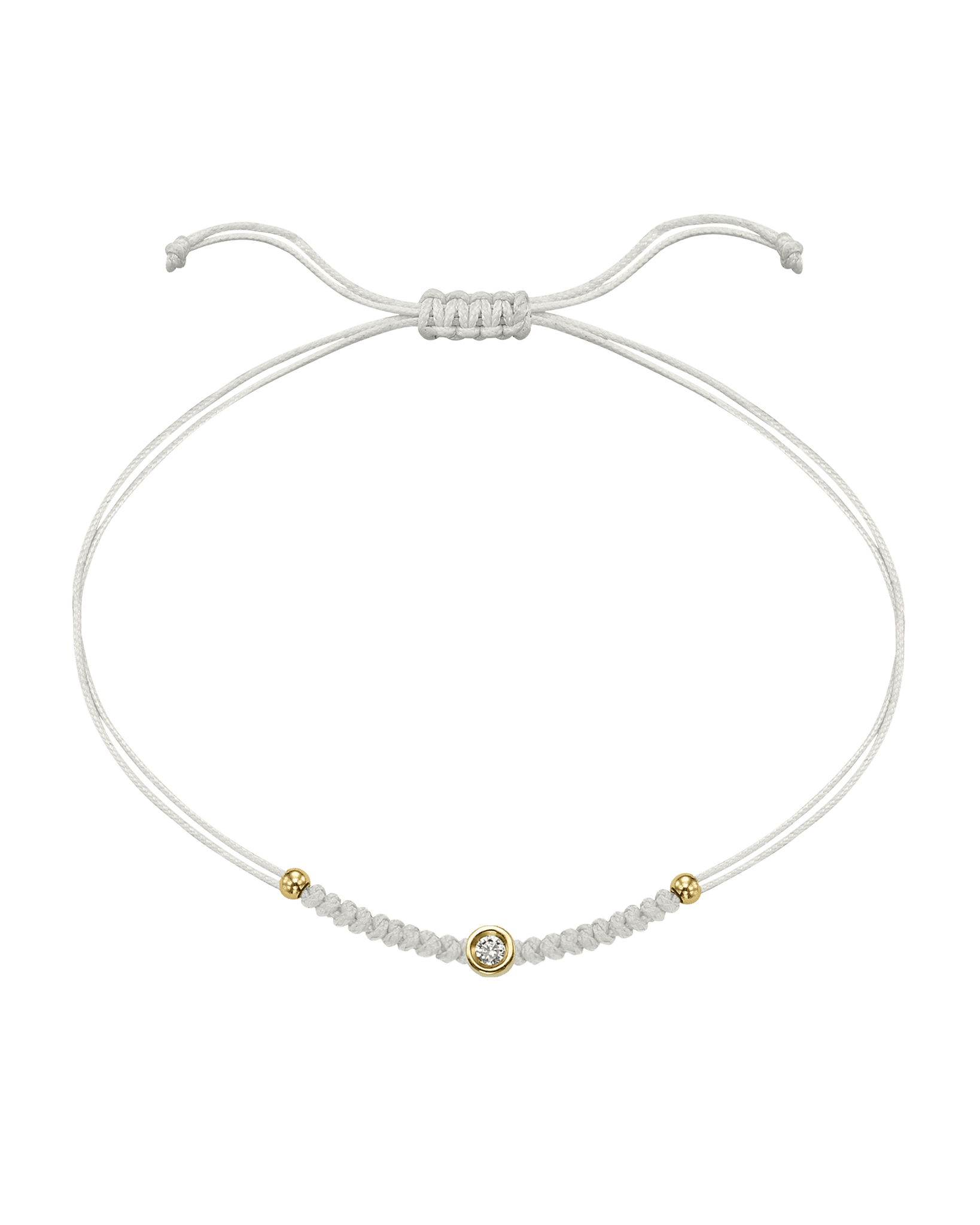 Solid Gold Sphere String of Love - 14K Yellow Gold Bracelet 14K Solid Gold Pearl Small: 0.03ct