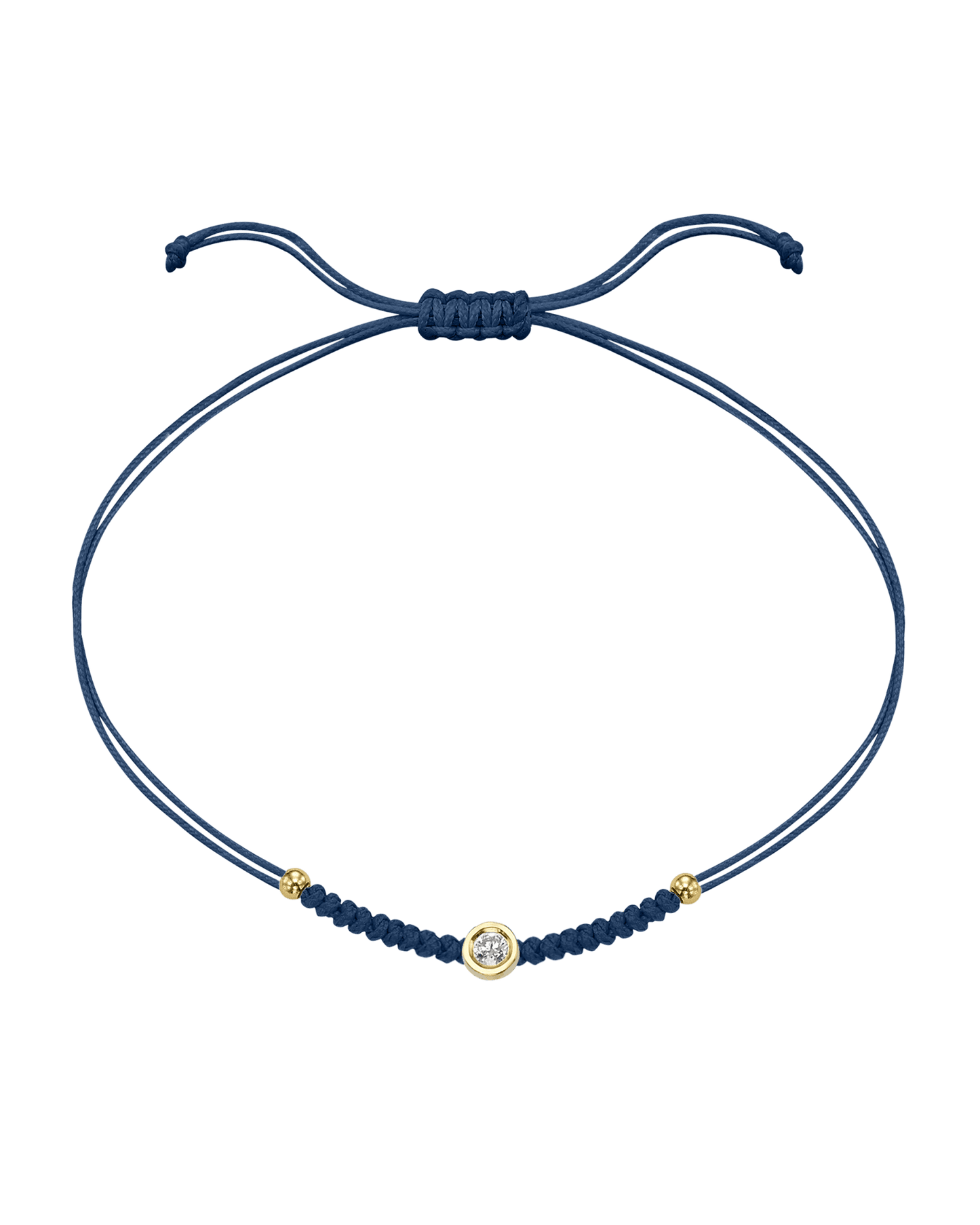 Solid Gold Sphere String of Love - 14K Yellow Gold Bracelet 14K Solid Gold Indigo Medium: 0.04ct