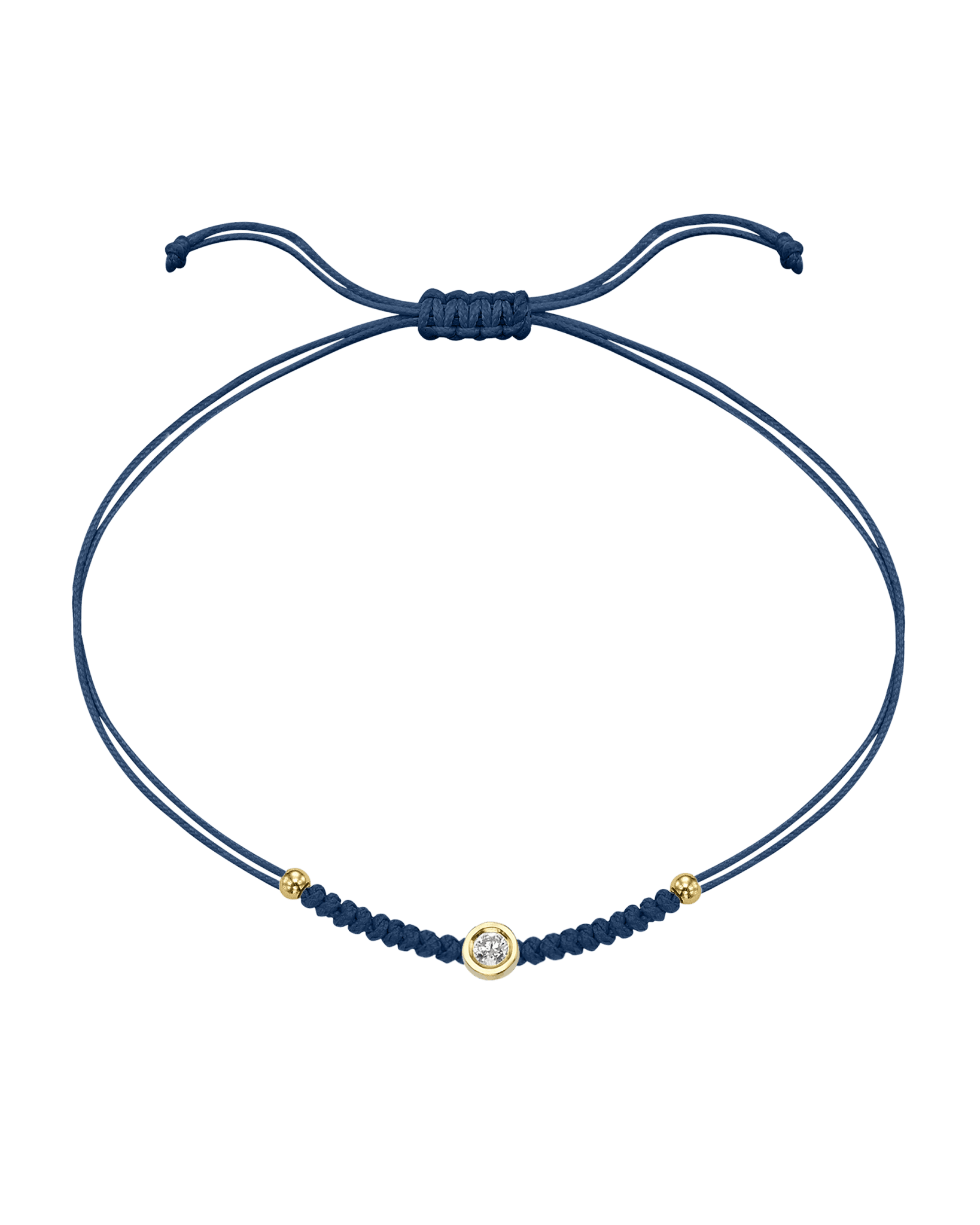 Solid Gold Sphere String of Love - 14K Yellow Gold Bracelet 14K Solid Gold Indigo Medium: 0.04ct