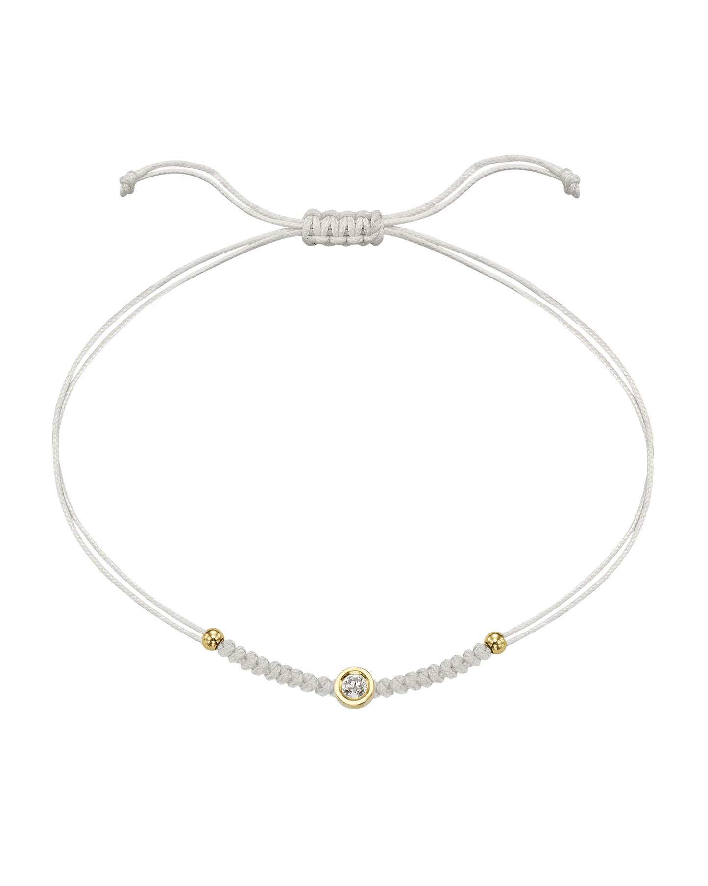 Solid Gold Sphere String of Love - 14K Yellow Gold Bracelet 14K Solid Gold Pearl Medium: 0.04ct