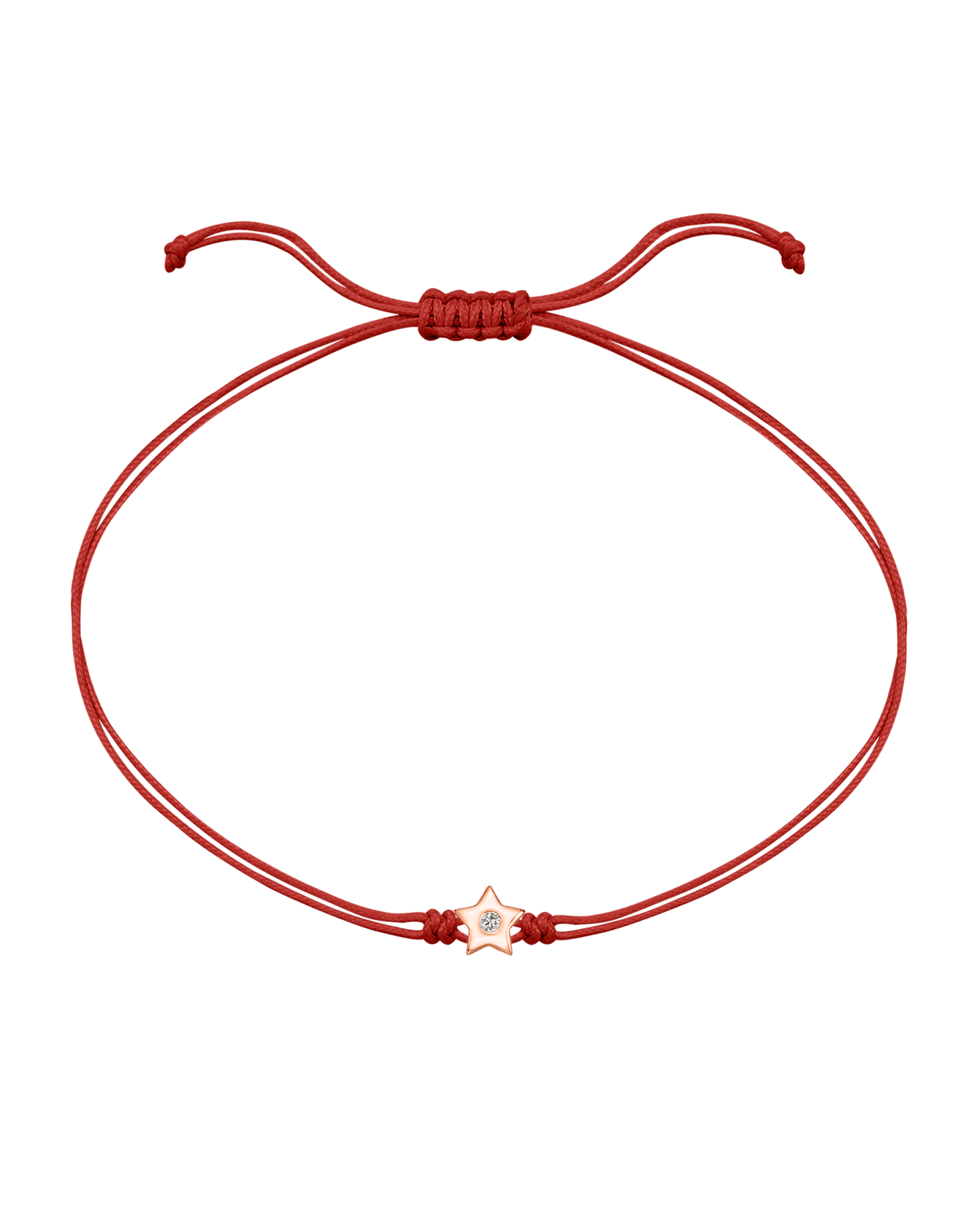 Star Diamond String Of Love - 14K Rose Gold Bracelet 14K Solid Gold Red