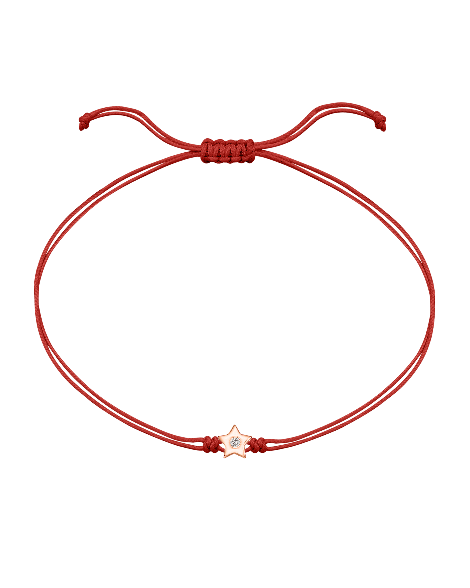 Star Diamond String Of Love - 14K Rose Gold Bracelet 14K Solid Gold Red
