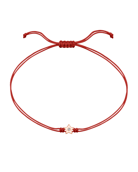 Star Diamond String Of Love - 14K Rose Gold Bracelet 14K Solid Gold Red