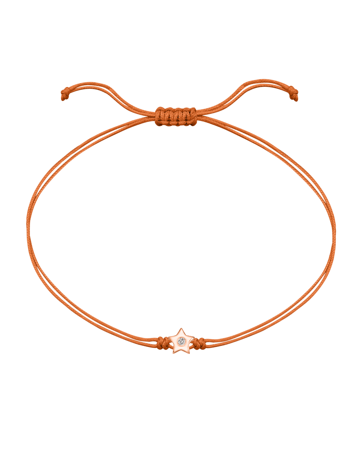Star Diamond String Of Love - 14K Rose Gold Bracelet 14K Solid Gold Orange