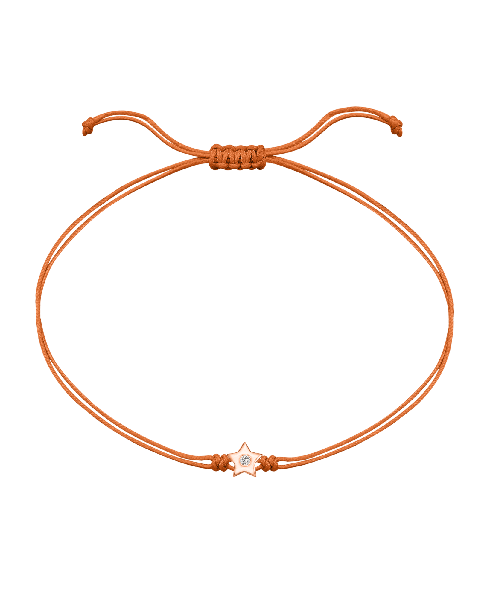 Star Diamond String Of Love - 14K Rose Gold Bracelet 14K Solid Gold Orange
