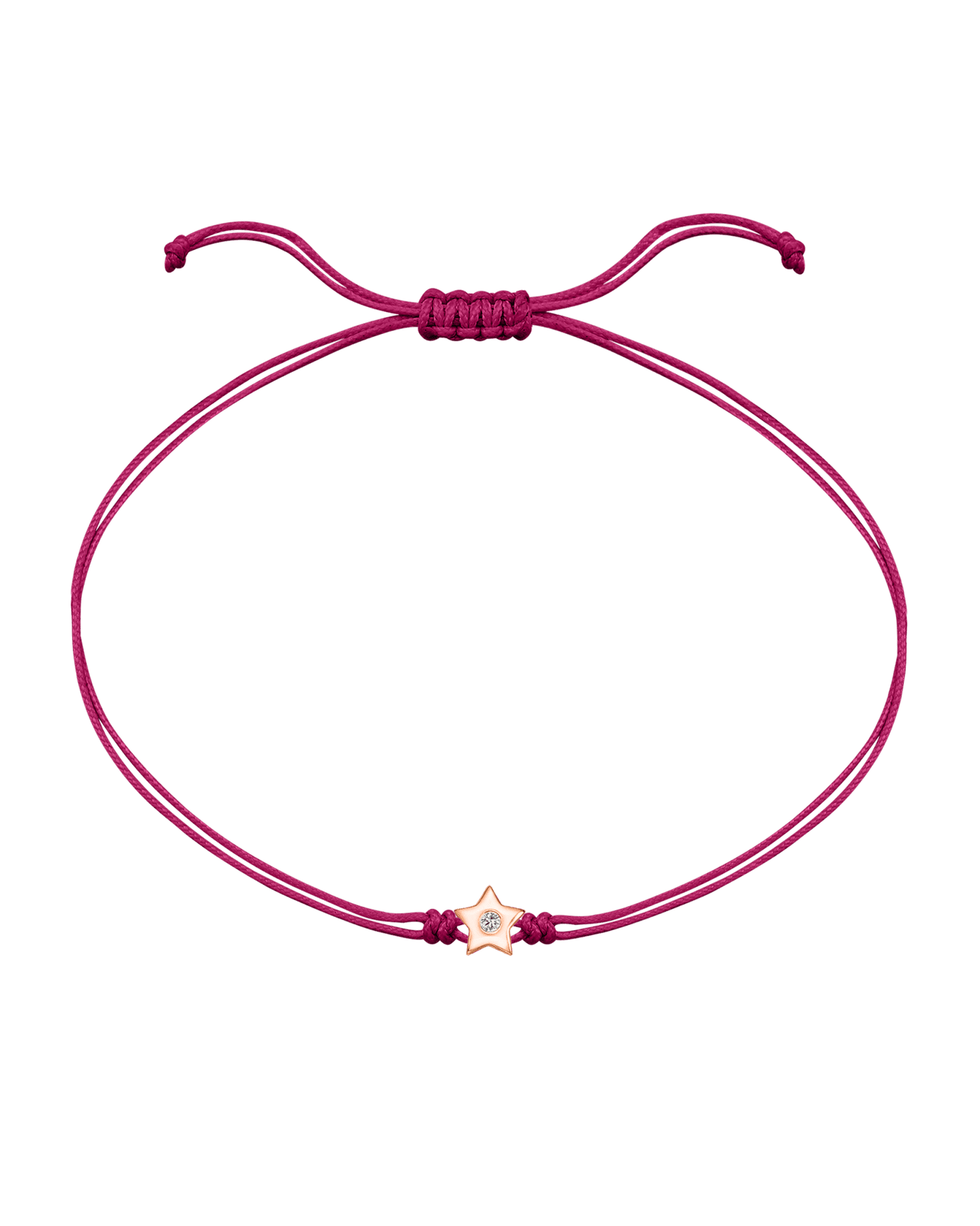 Star Diamond String Of Love - 14K Rose Gold Bracelet 14K Solid Gold Pink