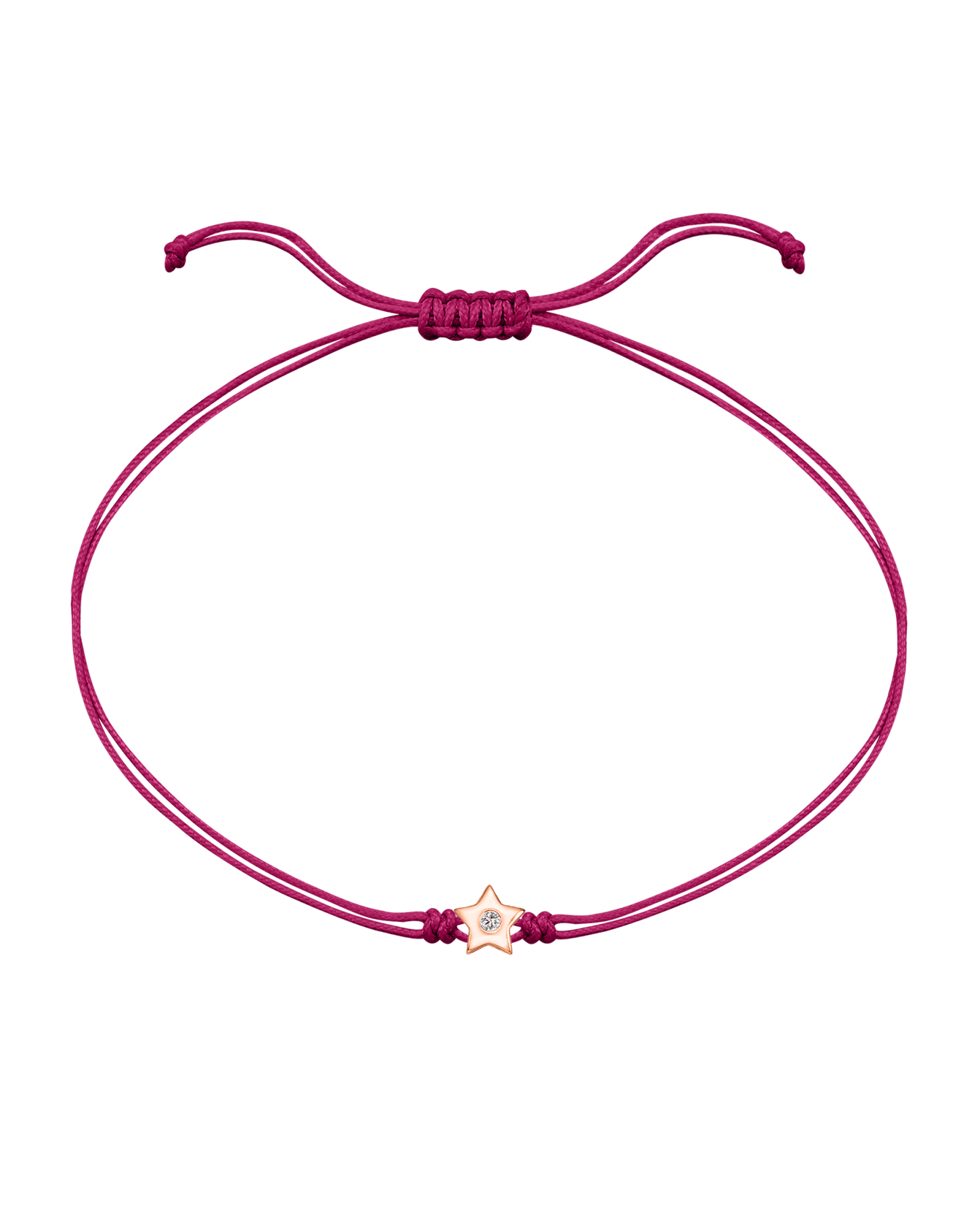 Star Diamond String Of Love - 14K Rose Gold Bracelet 14K Solid Gold Pink