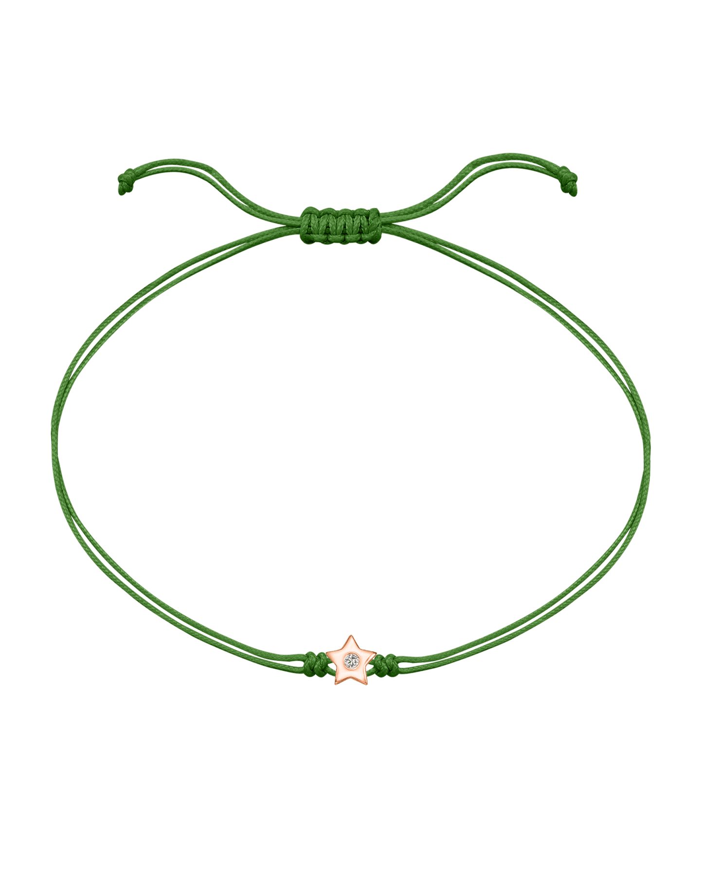 Star Diamond String Of Love - 14K Rose Gold Bracelet 14K Solid Gold Green