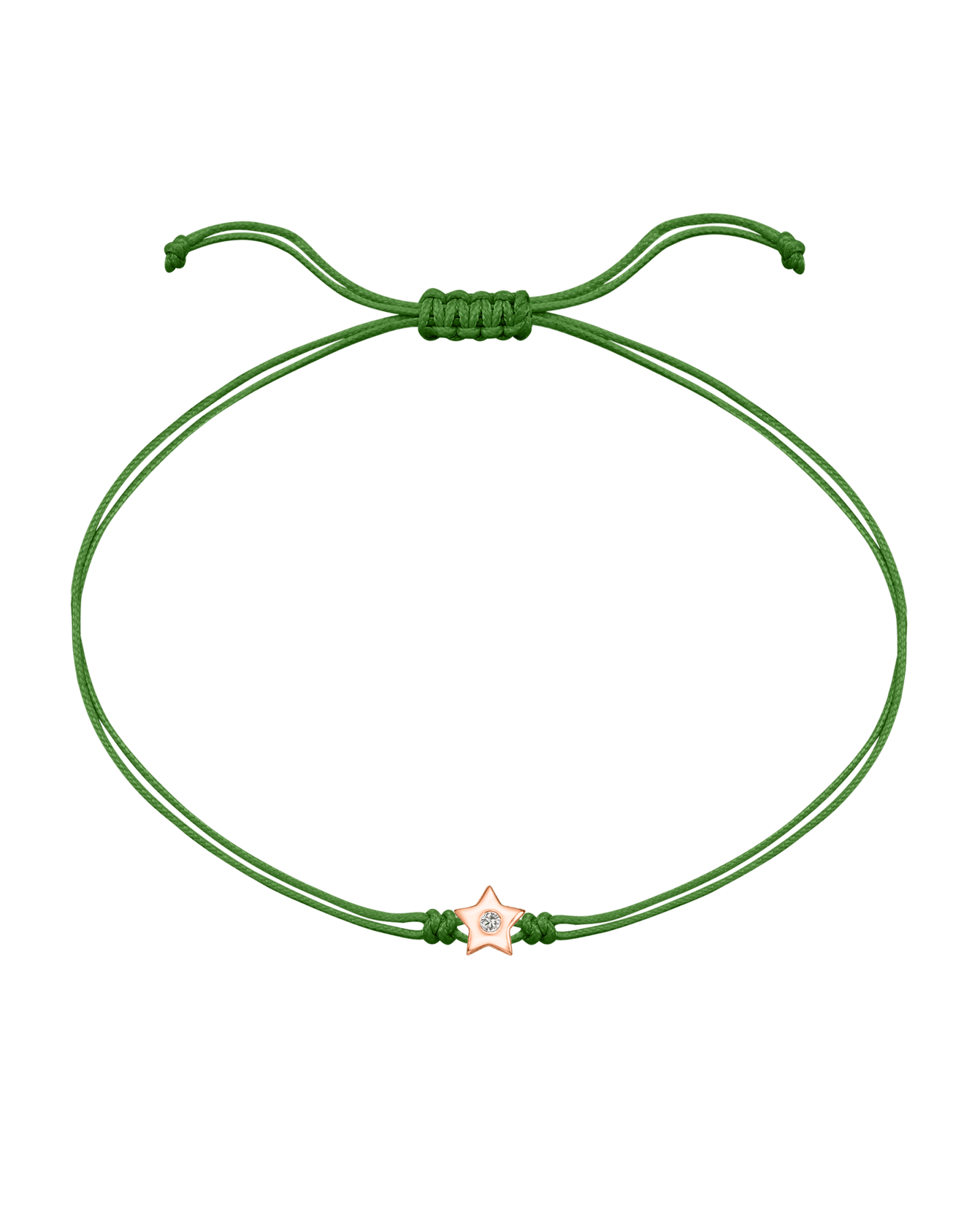 Star Diamond String Of Love - 14K Rose Gold Bracelet 14K Solid Gold Green