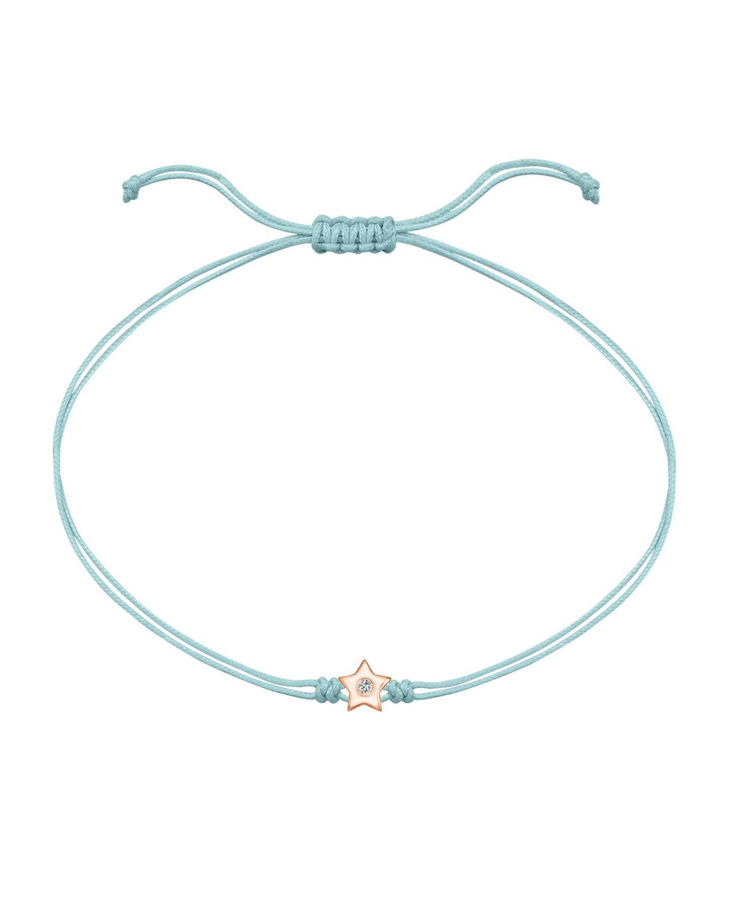 Star Diamond String Of Love - 14K Rose Gold Bracelet 14K Solid Gold Turquoise