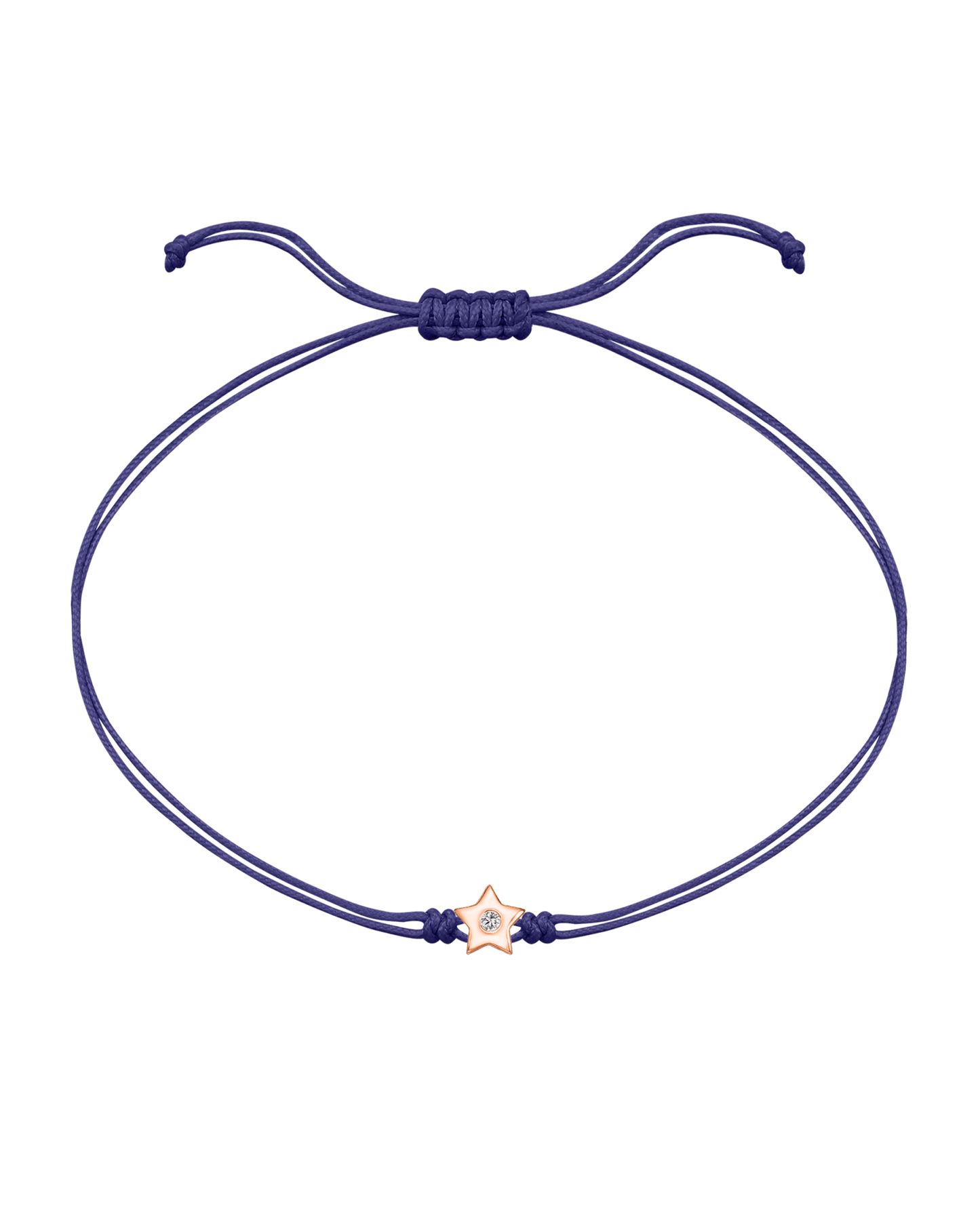 Star Diamond String Of Love - 14K Rose Gold Bracelet 14K Solid Gold Purple