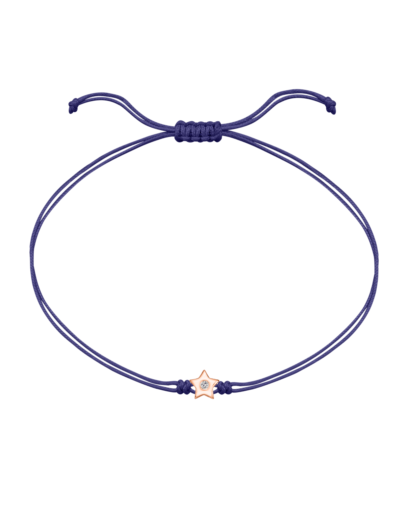 Star Diamond String Of Love - 14K Rose Gold Bracelet 14K Solid Gold Purple
