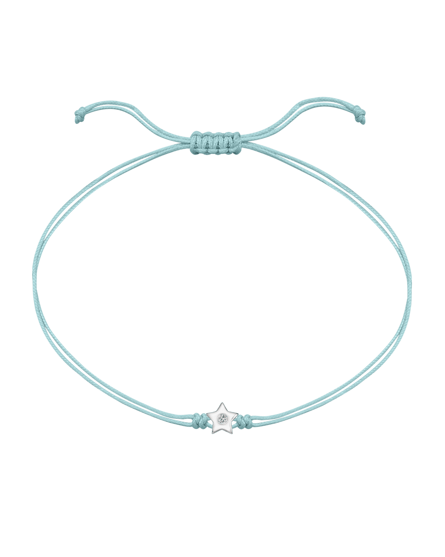 Star Diamond String Of Love - 14K White Gold Bracelet 14K Solid Gold Turquoise