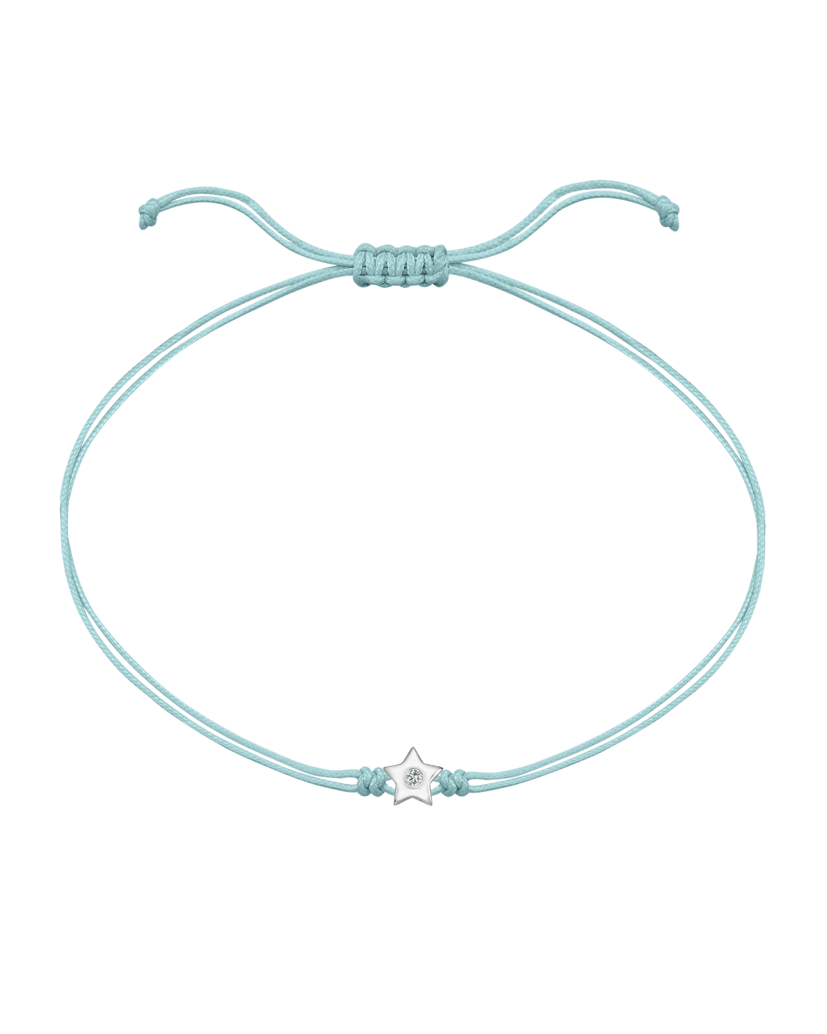 Star Diamond String Of Love - 14K White Gold Bracelet 14K Solid Gold Turquoise