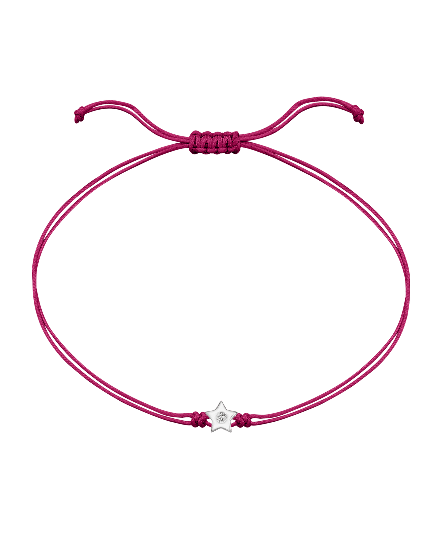 Star Diamond String Of Love - 14K White Gold Bracelet 14K Solid Gold Pink