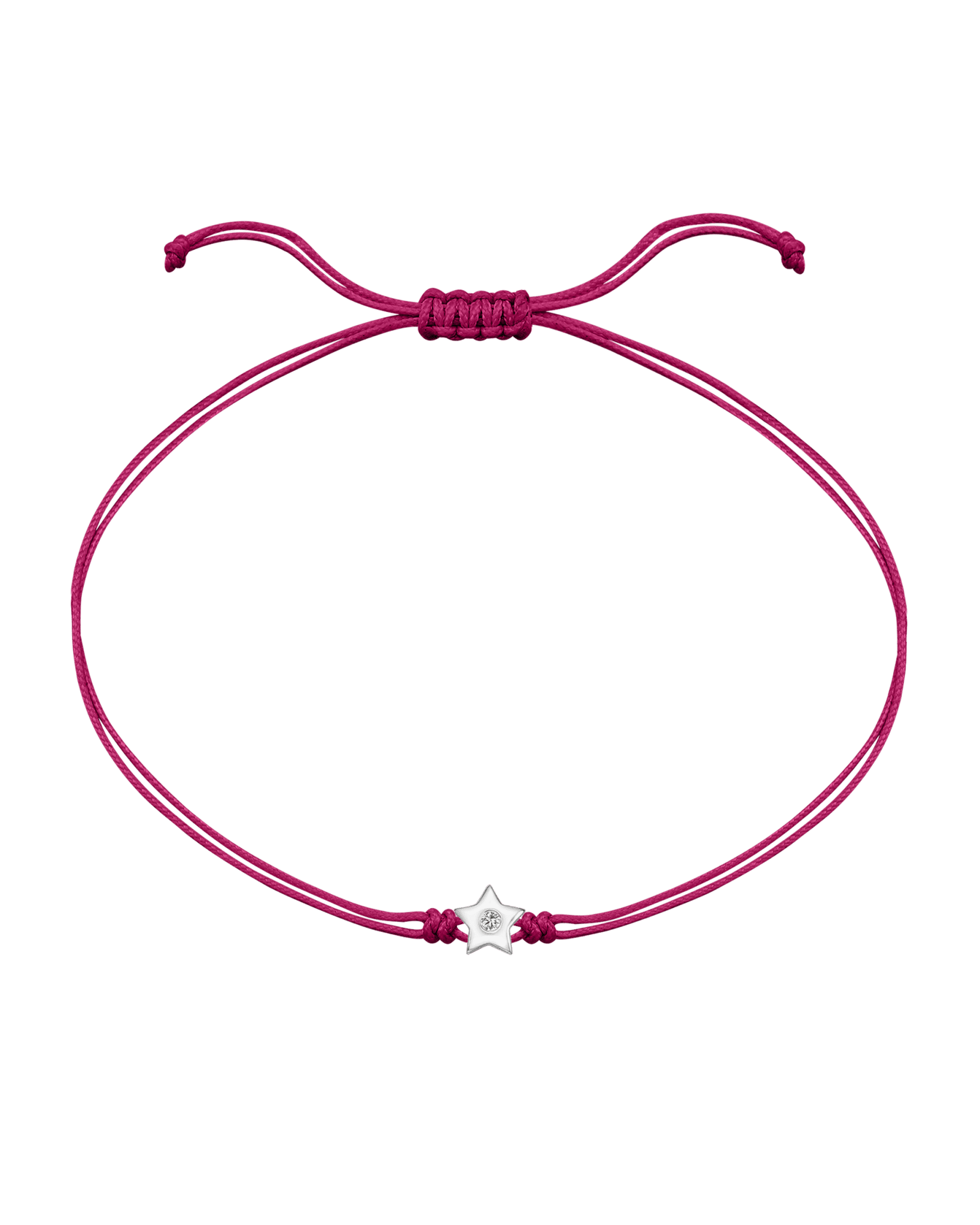 Star Diamond String Of Love - 14K White Gold Bracelet 14K Solid Gold Pink