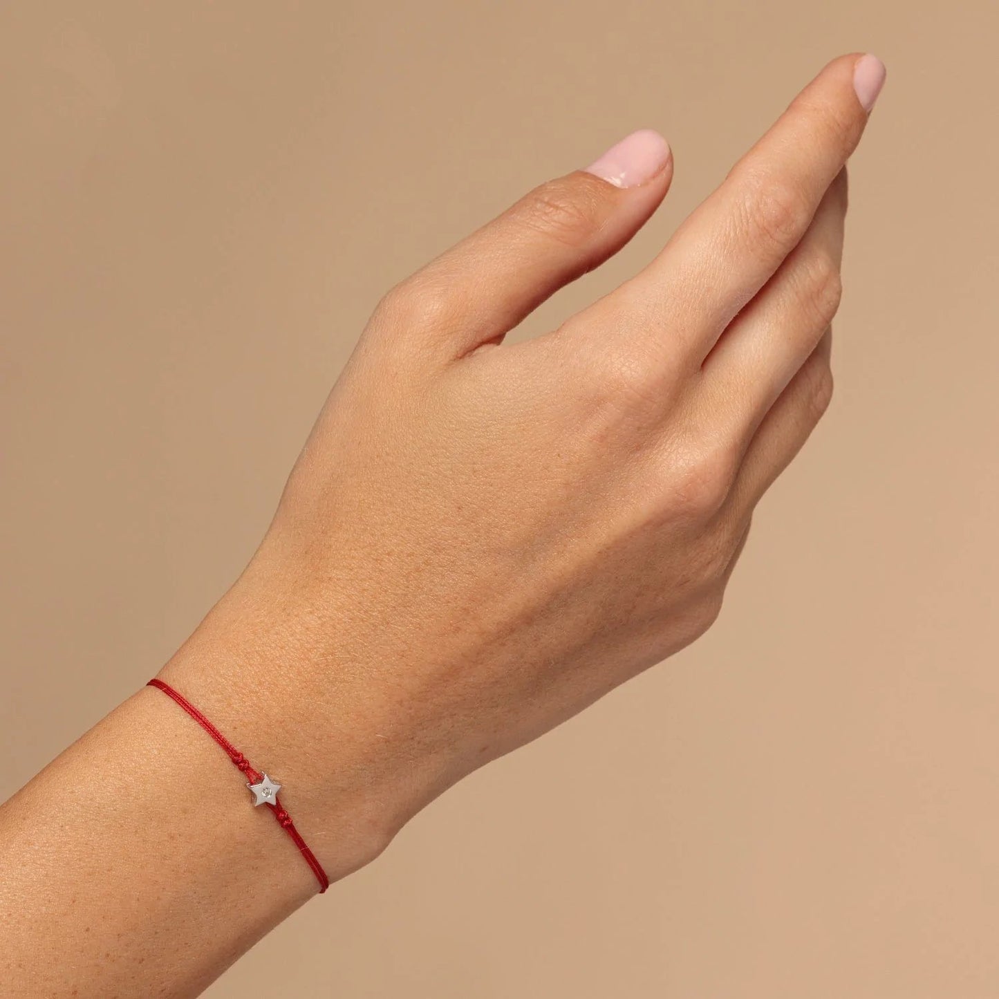 Star Diamond String Of Love - 14K White Gold Bracelet 14K Solid Gold