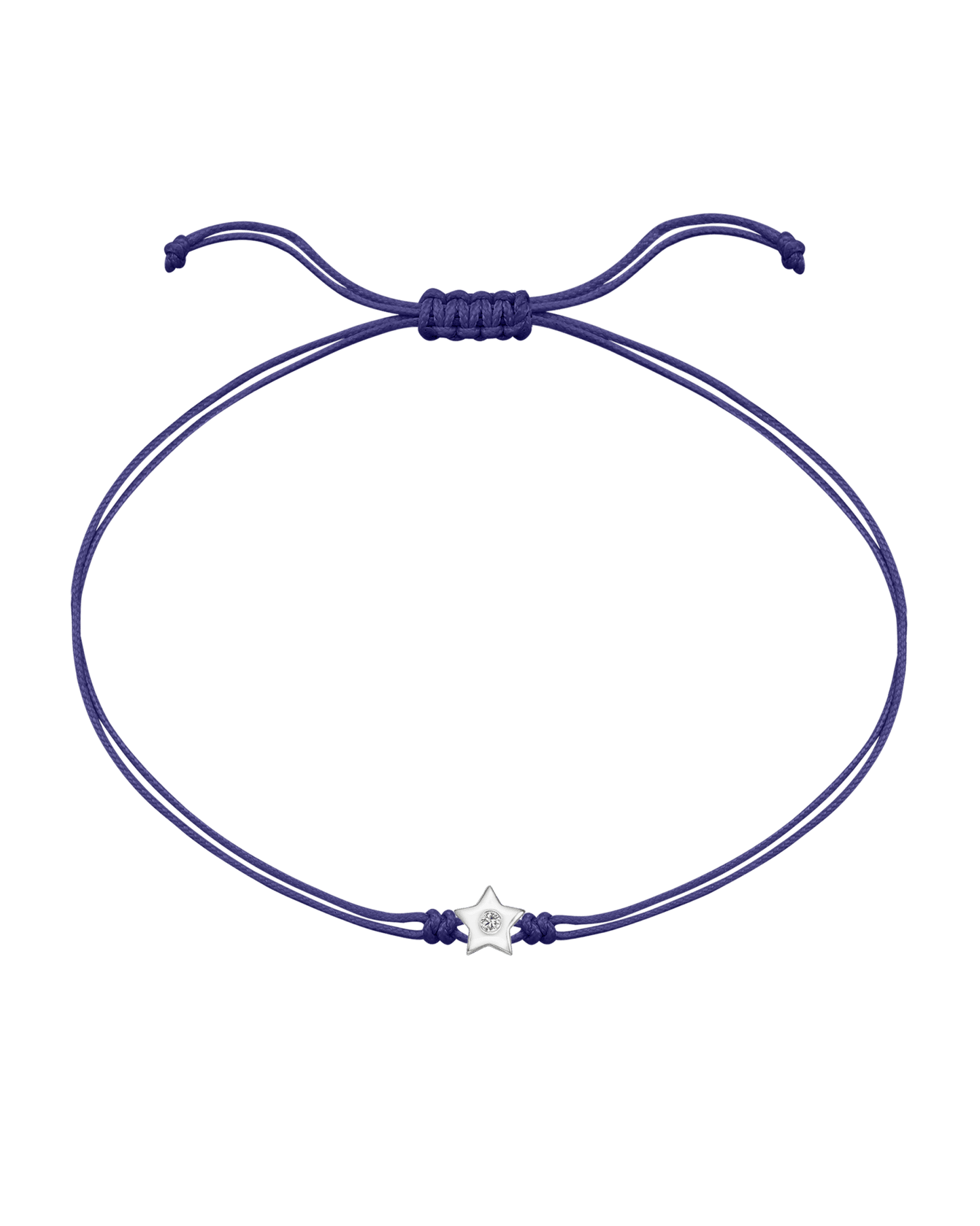 Star Diamond String Of Love - 14K White Gold Bracelet 14K Solid Gold Purple