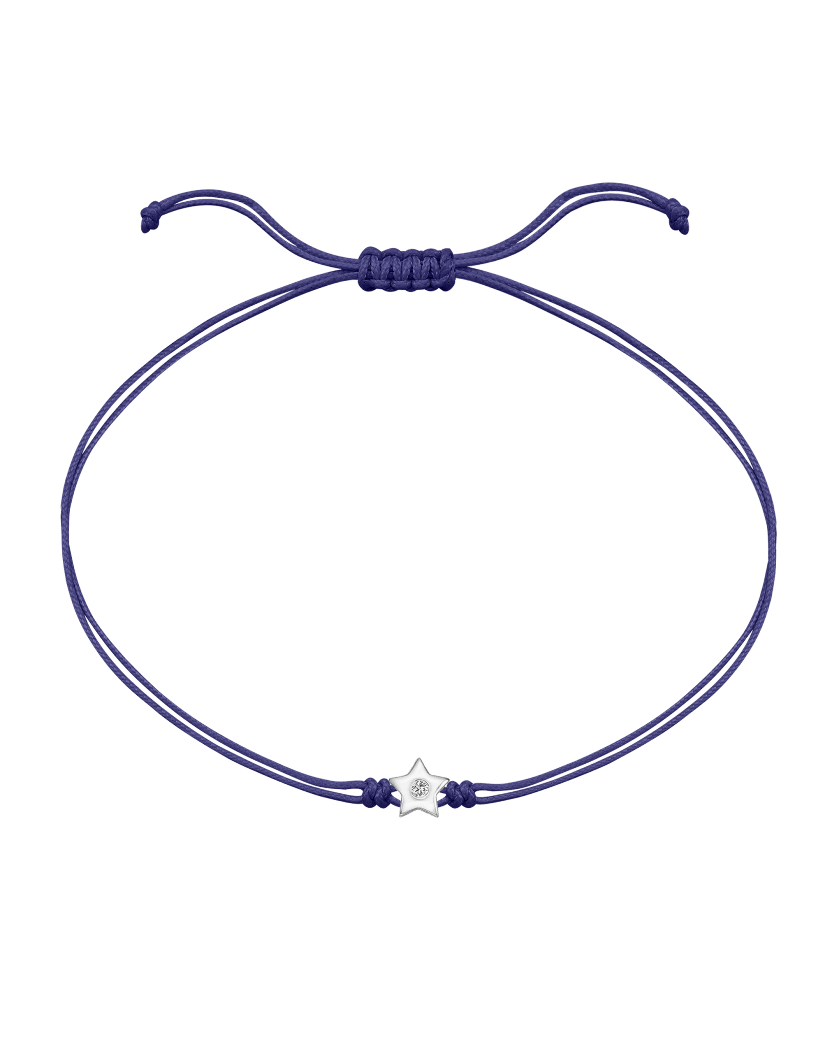 Star Diamond String Of Love - 14K White Gold Bracelet 14K Solid Gold Purple