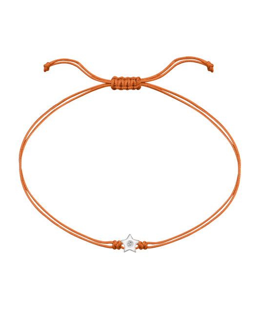Star Diamond String Of Love - 14K White Gold Bracelet 14K Solid Gold Orange