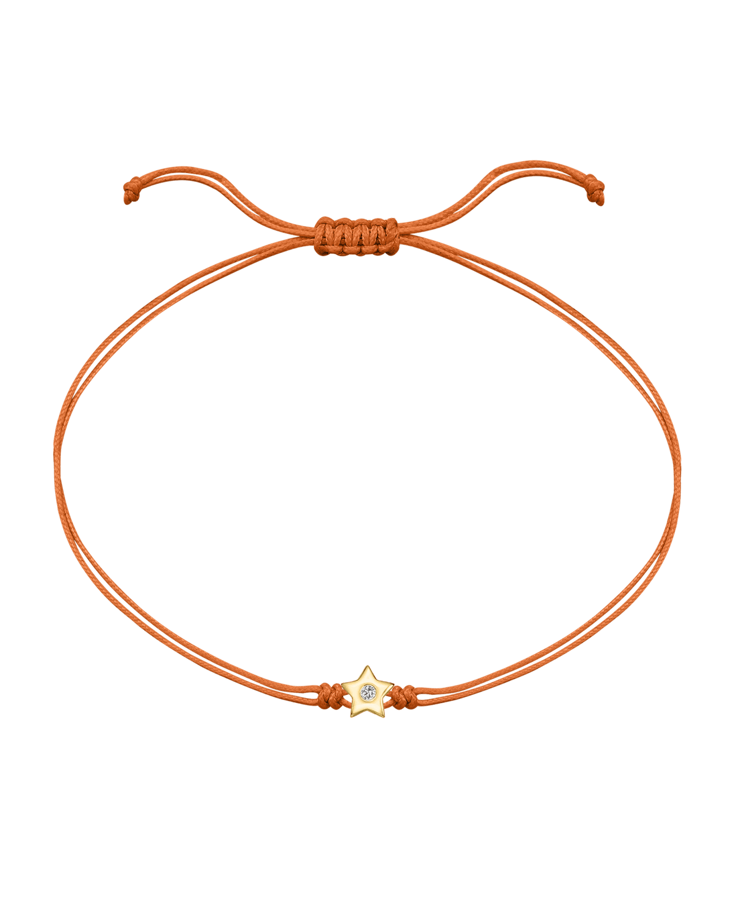 Star Diamond String Of Love - 14K Yellow Gold Bracelet 14K Solid Gold Orange