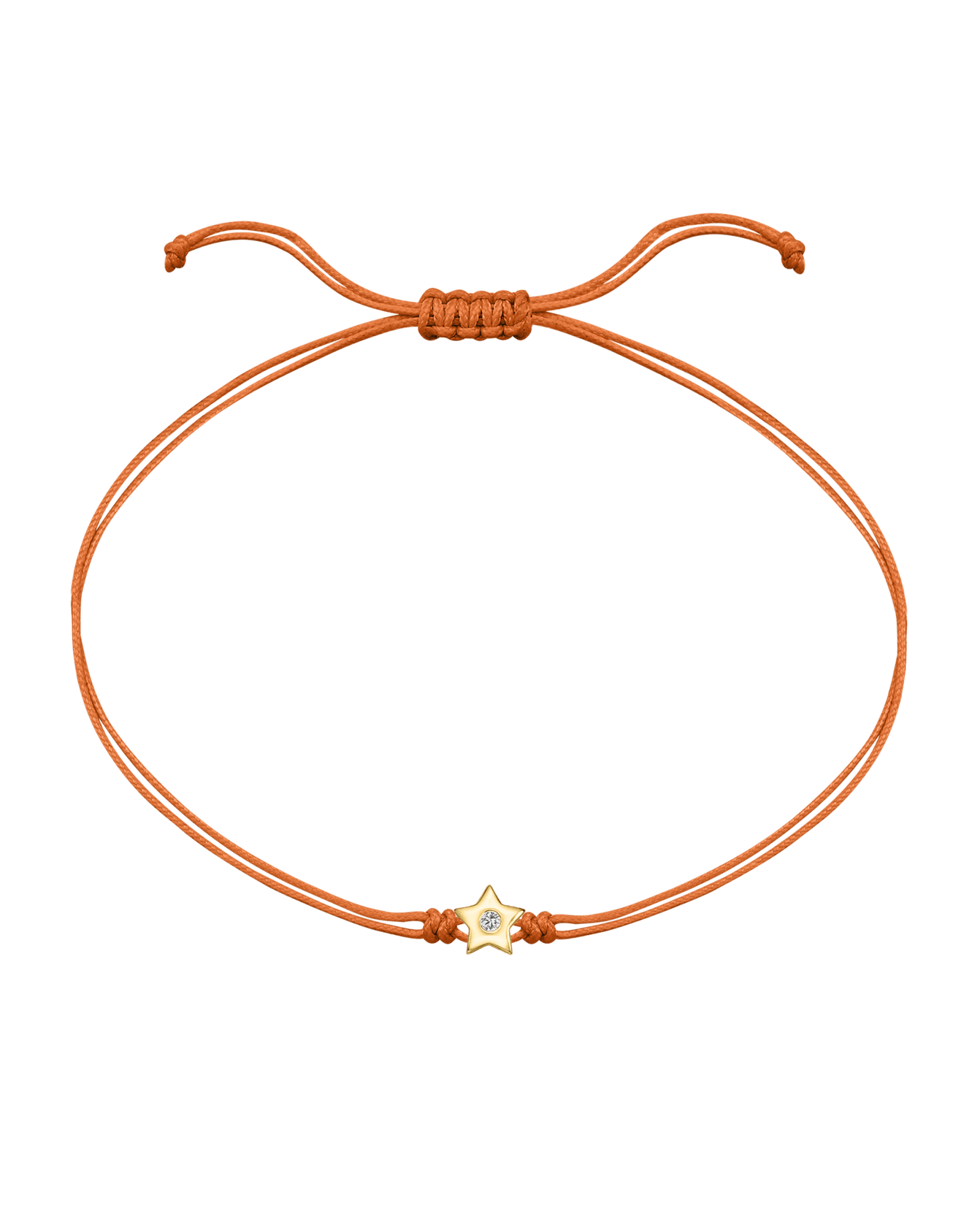 Star Diamond String Of Love - 14K Yellow Gold Bracelet 14K Solid Gold Orange