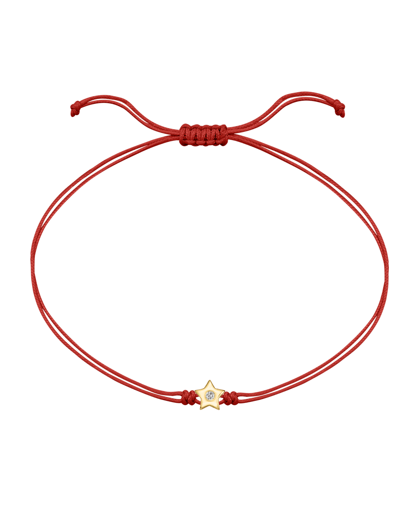 Star Diamond String Of Love - 14K Yellow Gold Bracelet 14K Solid Gold Red