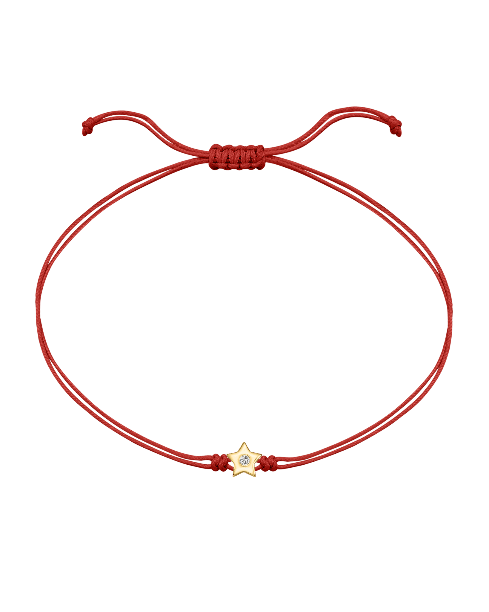Star Diamond String Of Love - 14K Yellow Gold Bracelet 14K Solid Gold Red