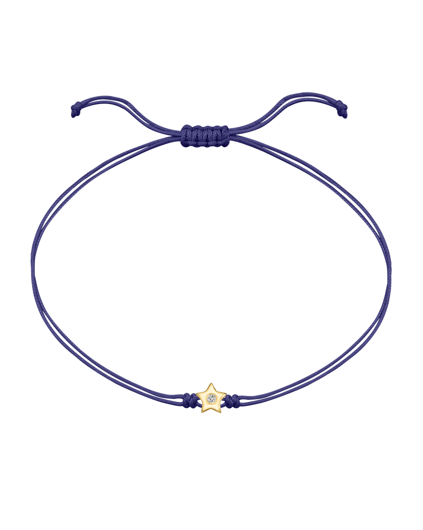 Star Diamond String Of Love - 14K Yellow Gold Bracelet 14K Solid Gold Purple